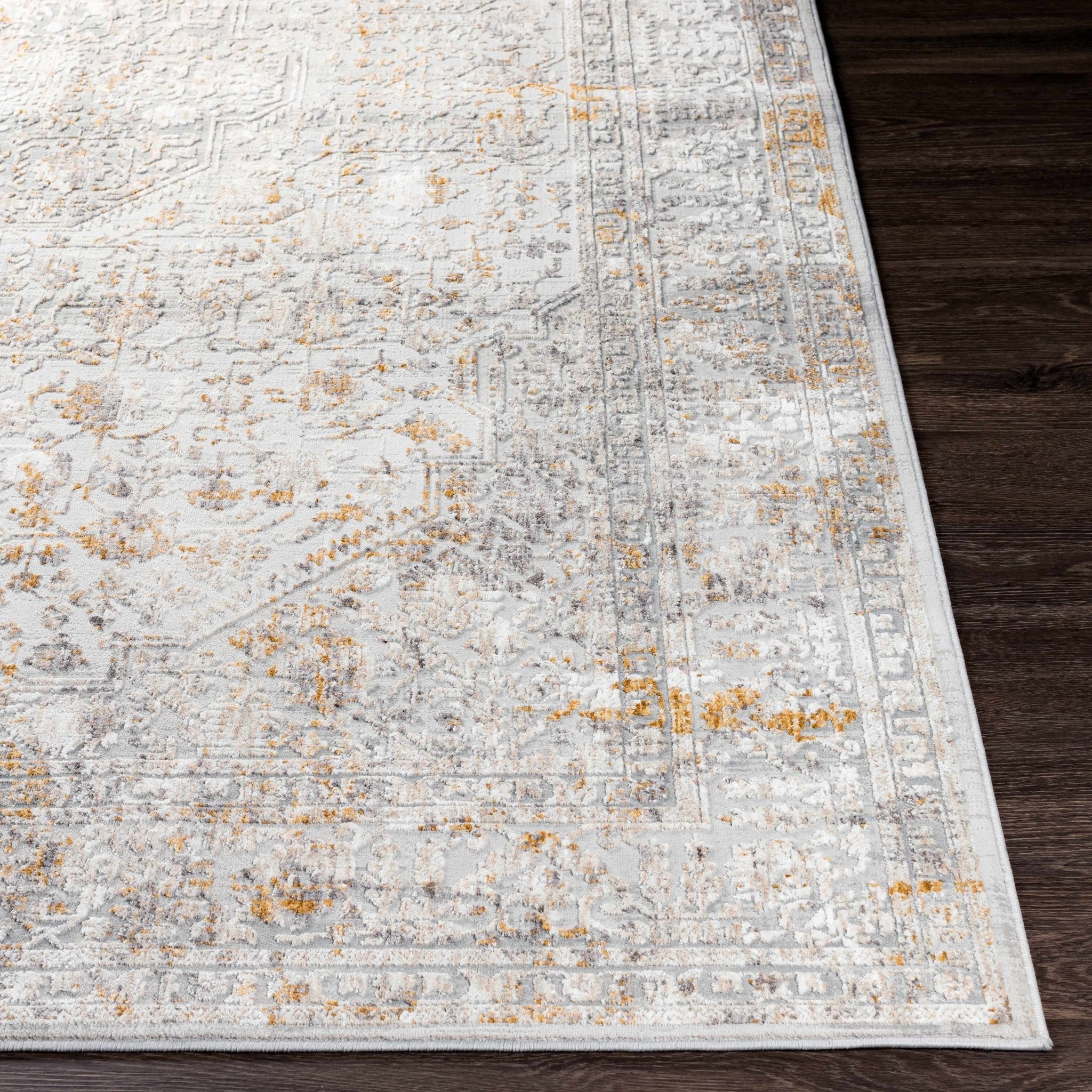 Traditional Beige Machine Woven Area Rug - Image 3
