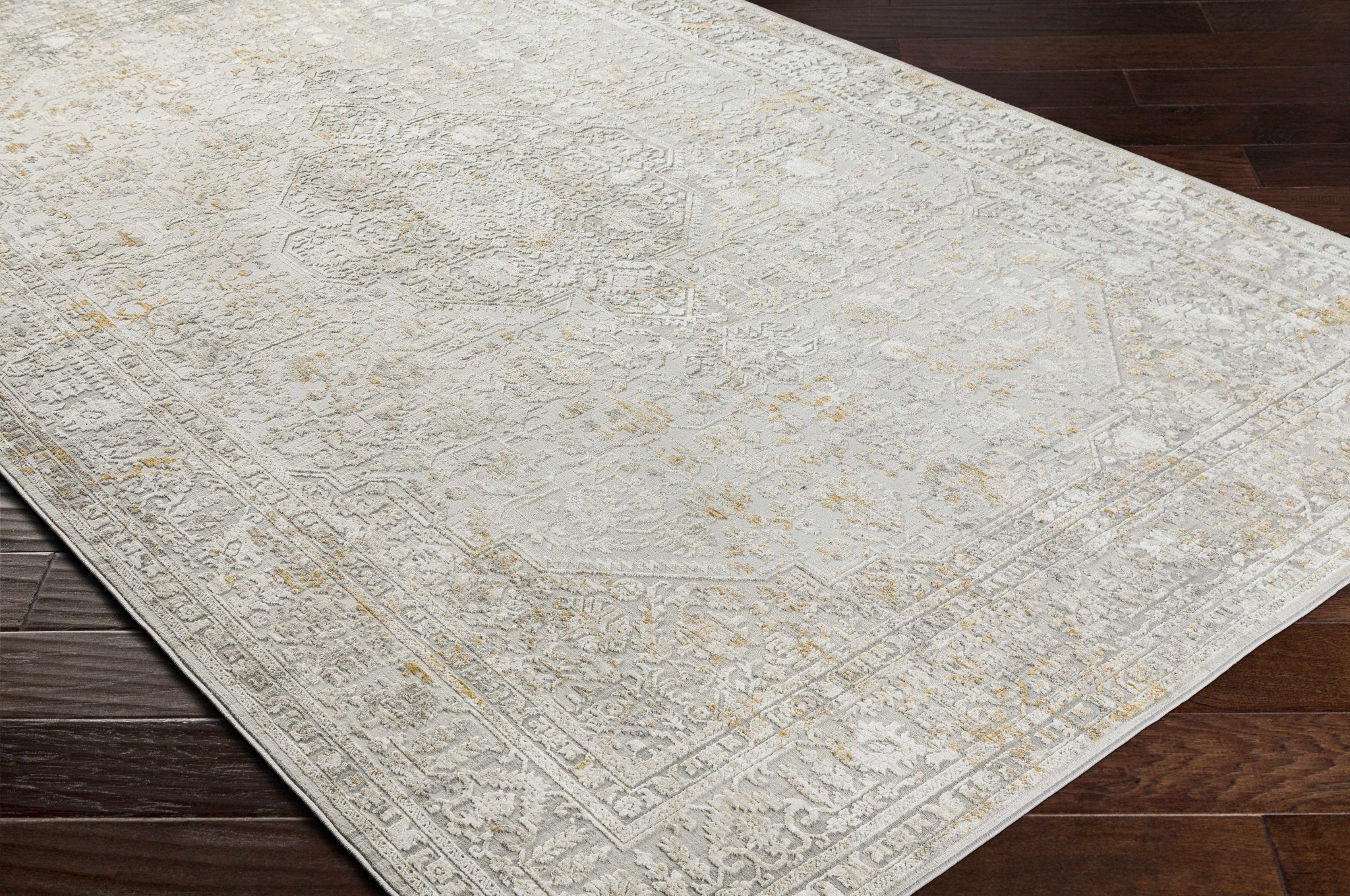 Traditional Beige Machine Woven Area Rug - Image 4