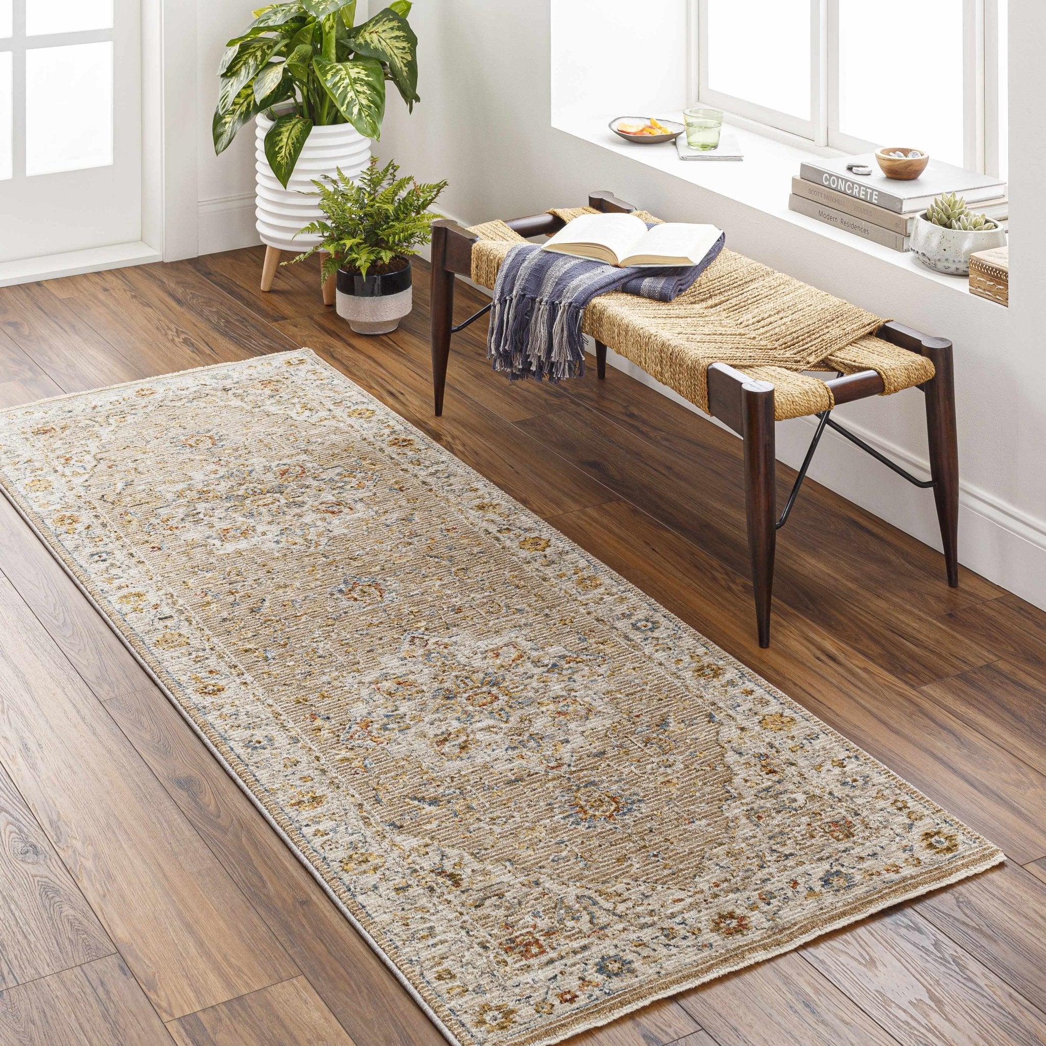 Traditional Beige Oushak Design Rug - Image 13