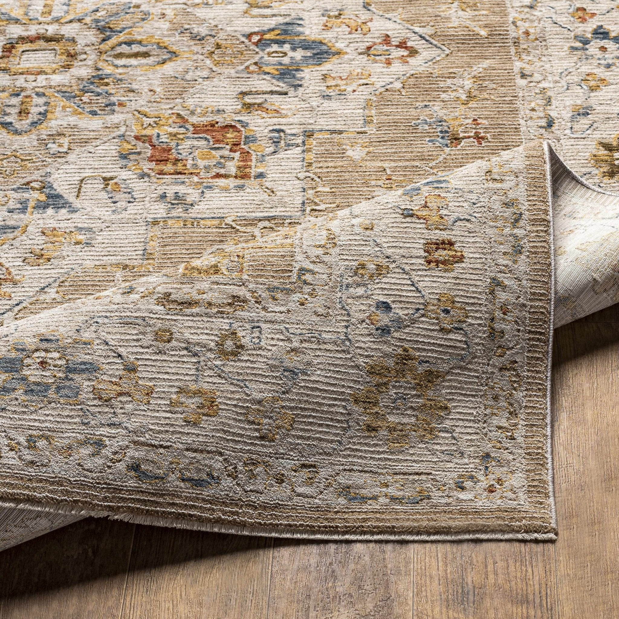 Traditional Beige Oushak Design Rug - Image 4