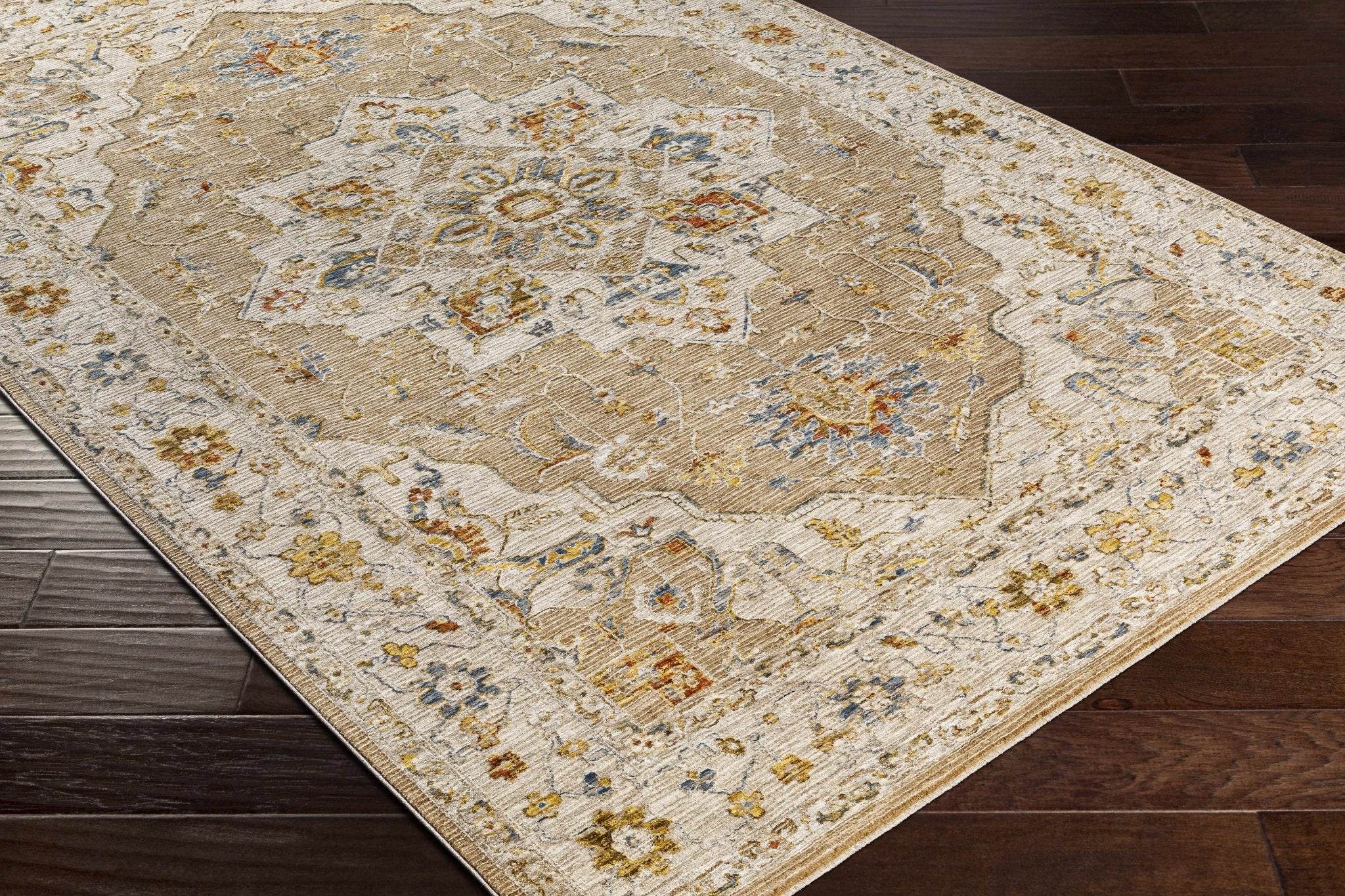 Traditional Beige Oushak Design Rug - Image 5