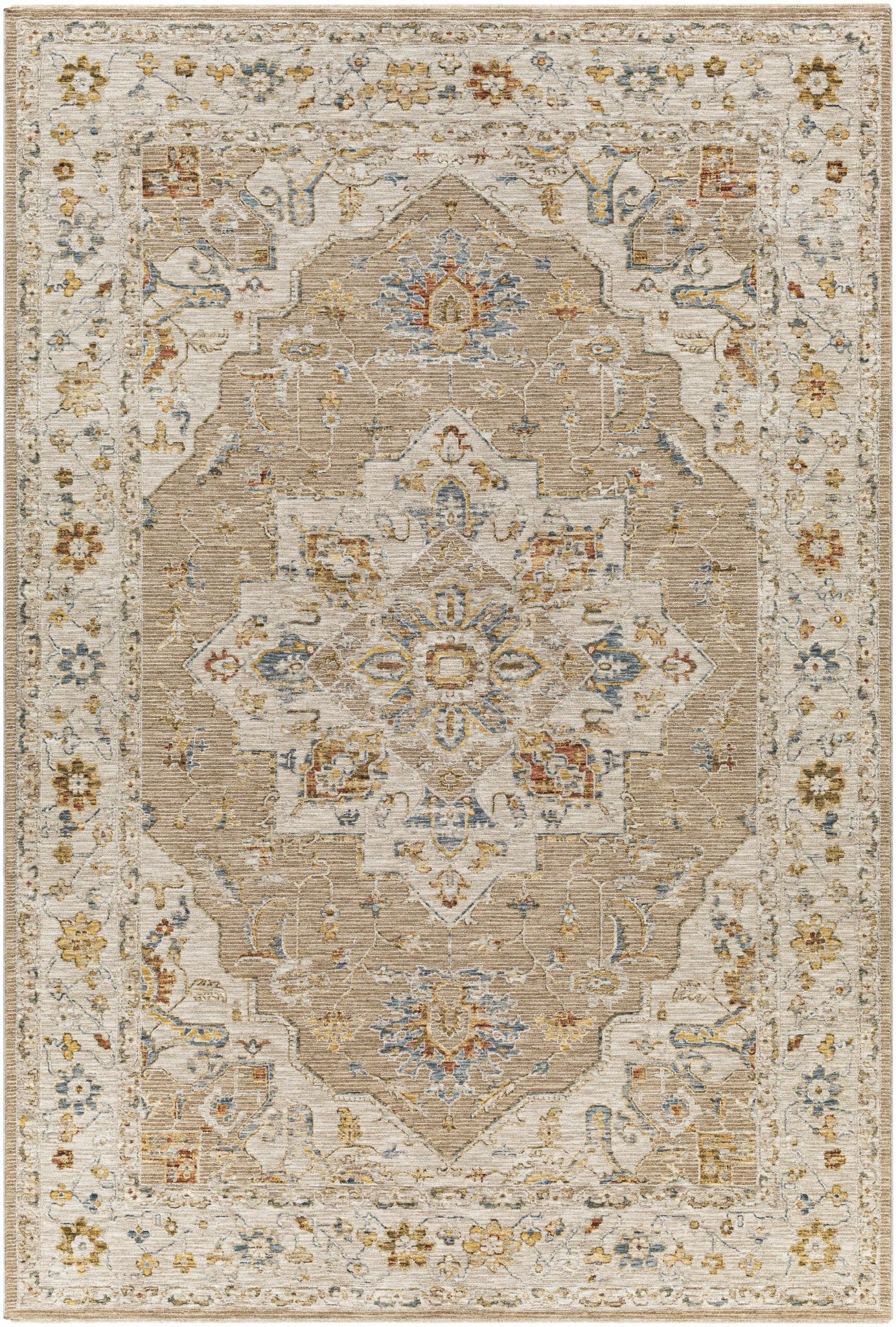 Traditional Beige Oushak Design Rug - Image 7