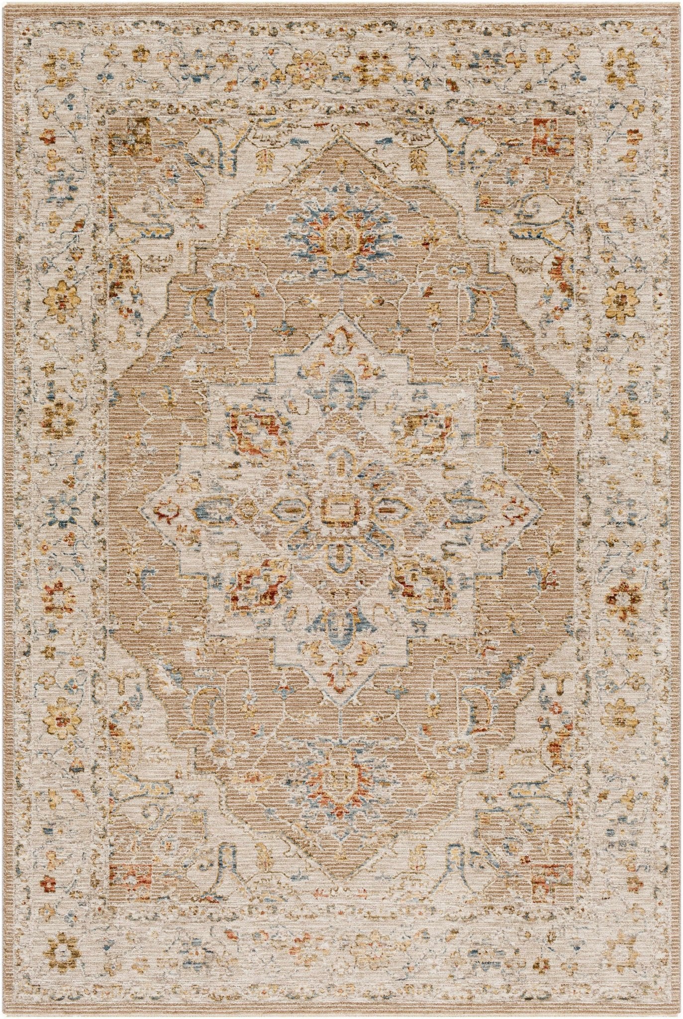 Traditional Beige Oushak Design Rug - Image 9