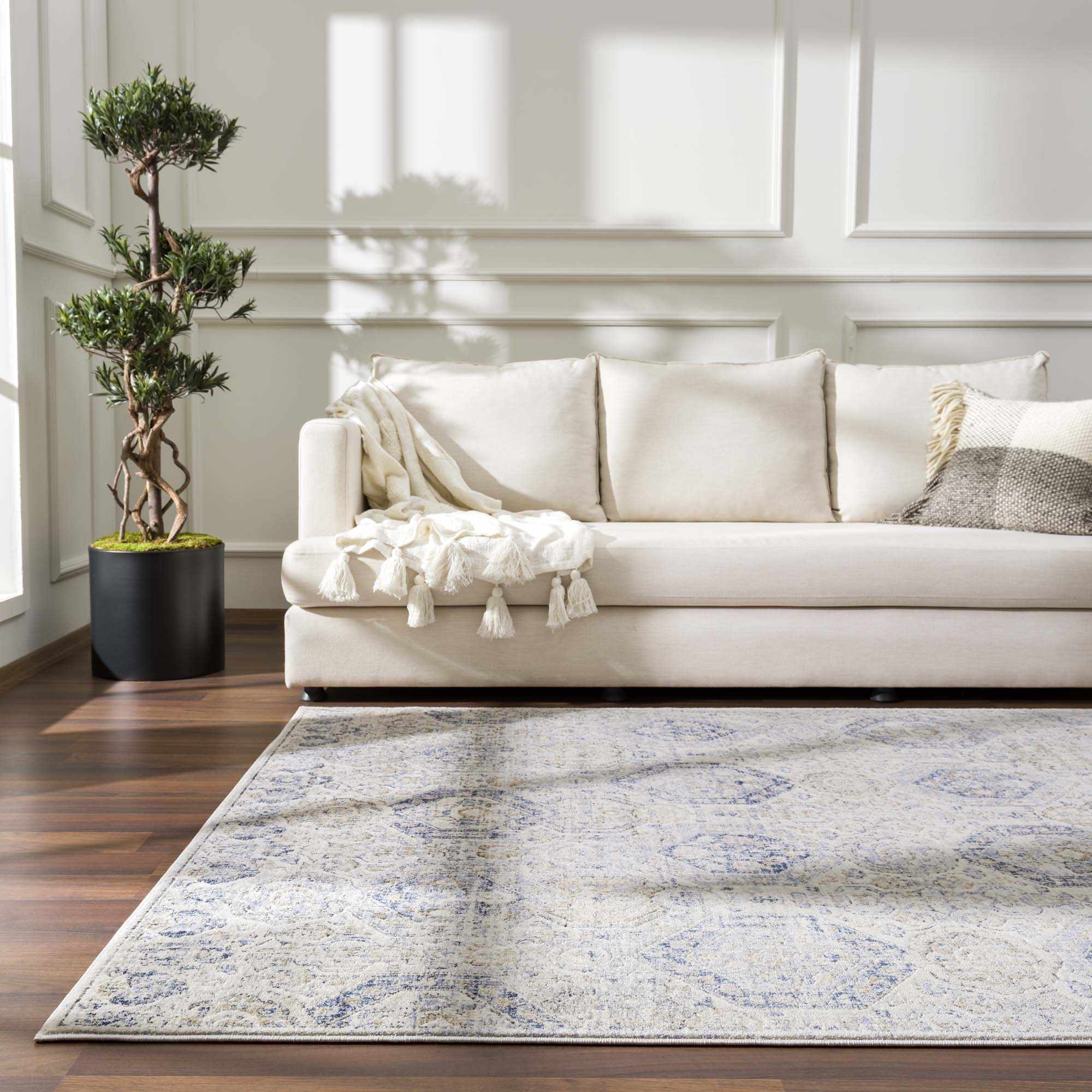 Traditional Blue and Beige Multi color Medium Pile Area Rug - Image 6