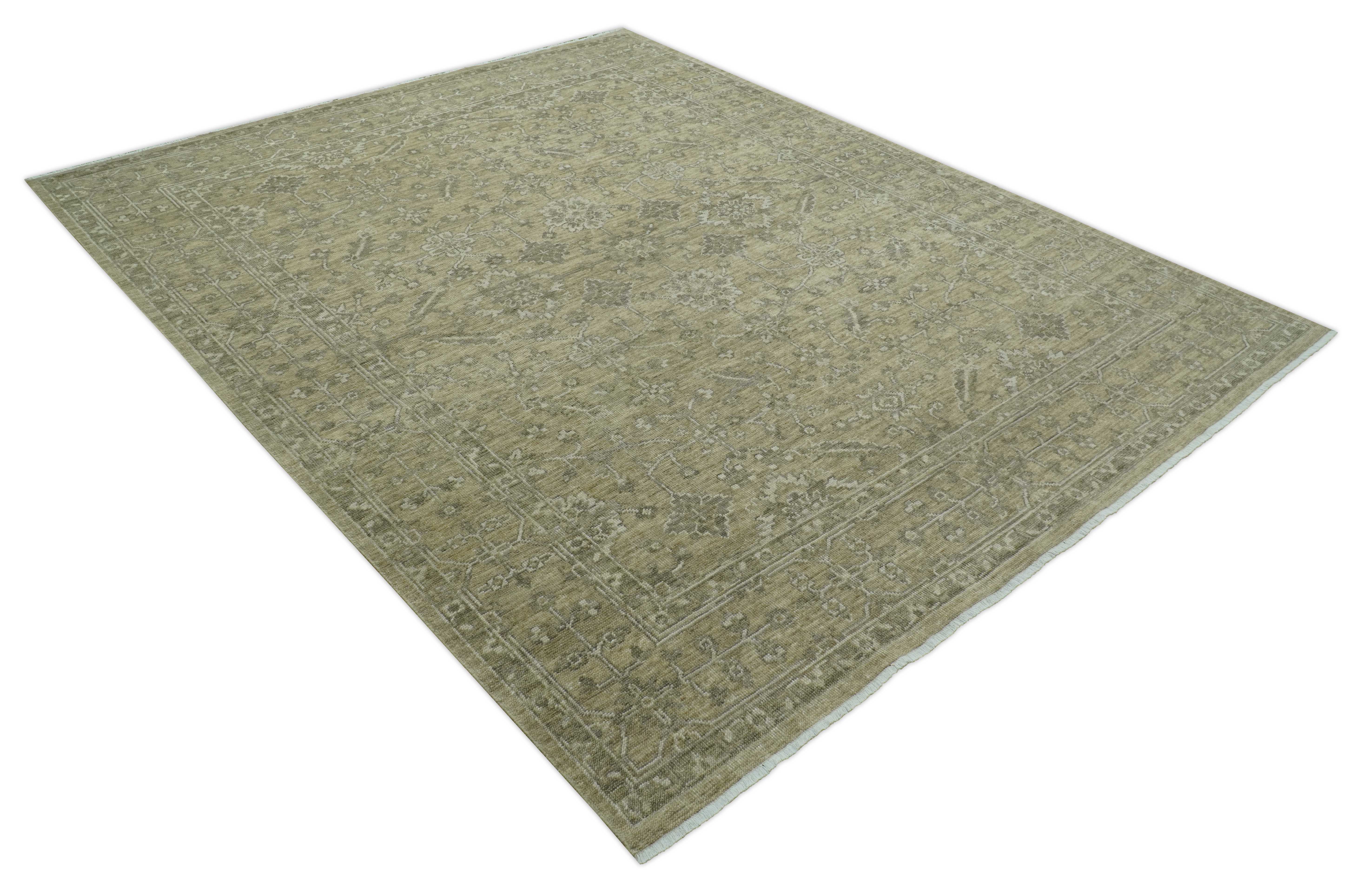 Traditional Camel and Brown Hand Knotted Fine Turkish Knot Wool rug - Image 11