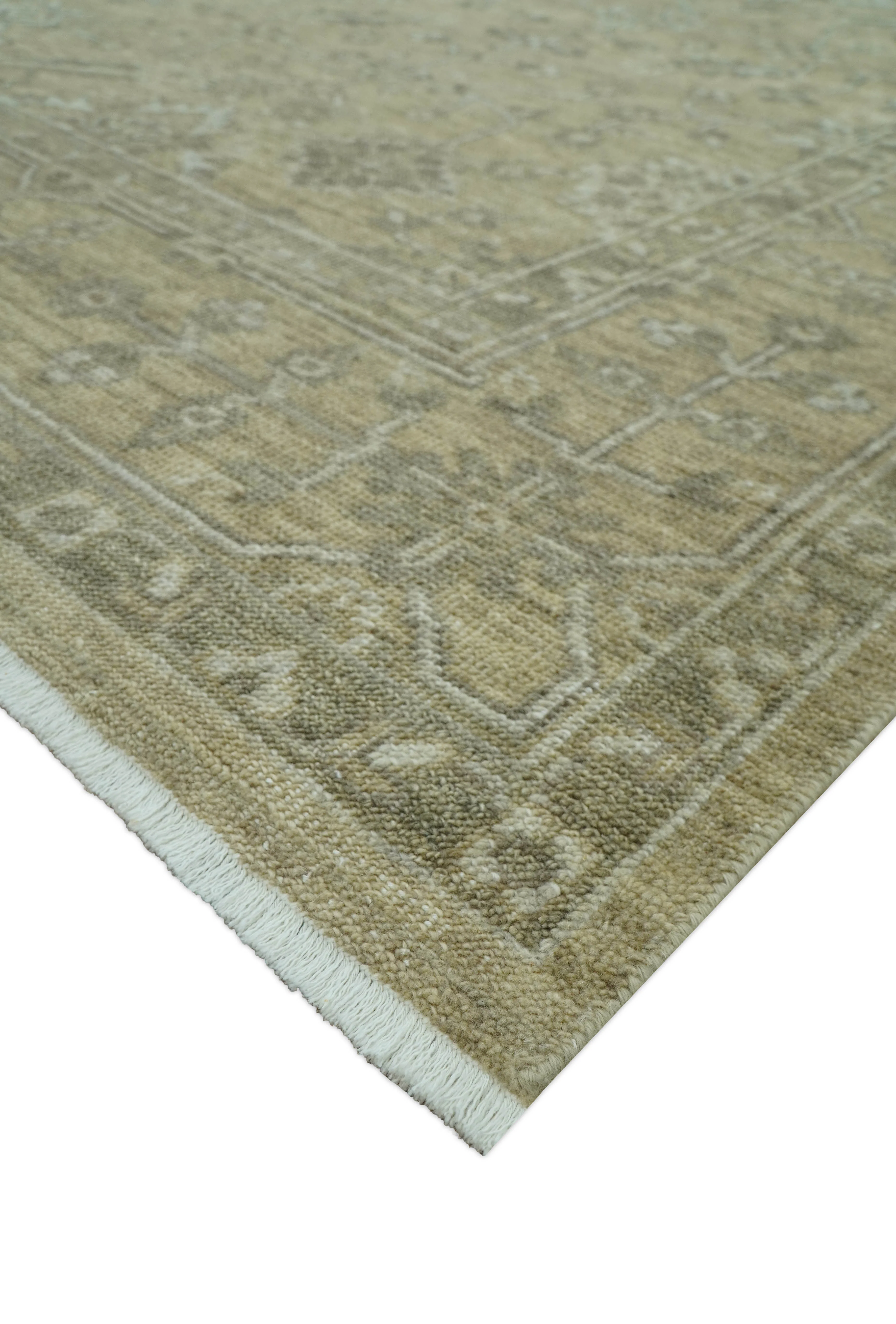 Traditional Camel and Brown Hand Knotted Fine Turkish Knot Wool rug - Image 4