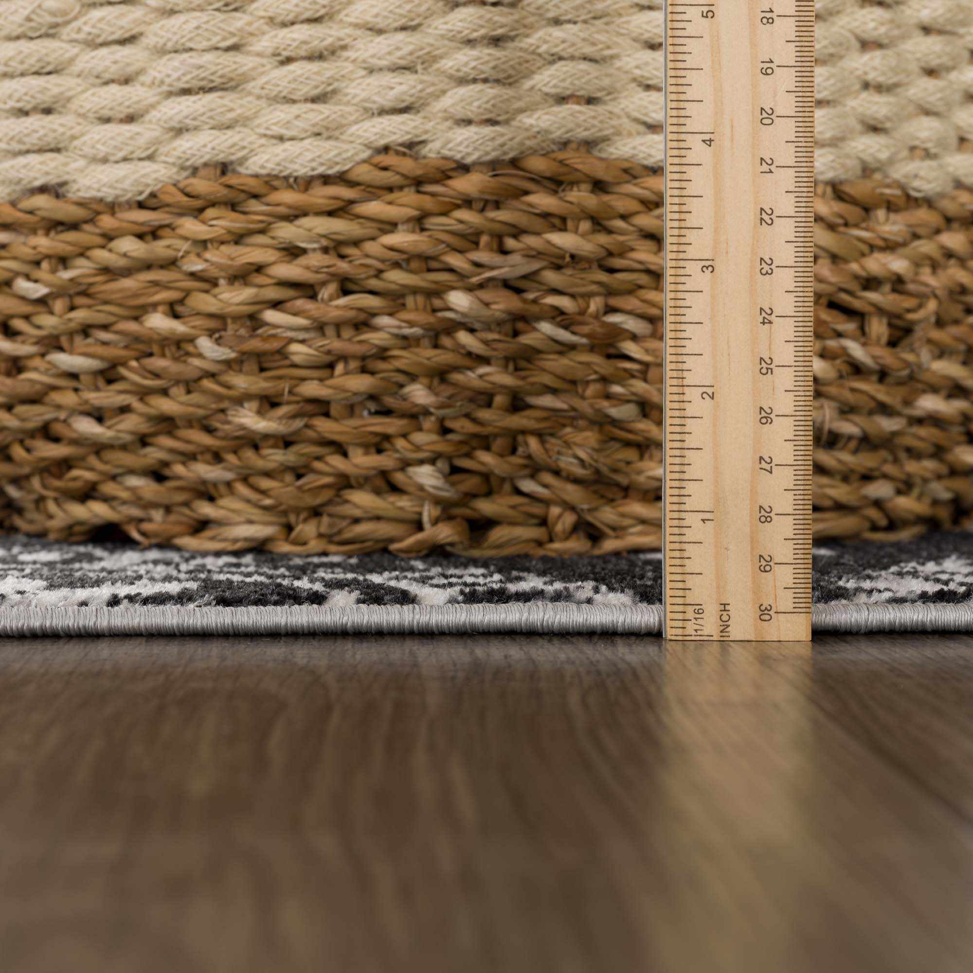 Traditional Charcoal and Ivory Low Pile Washable Area Rug - Image 10