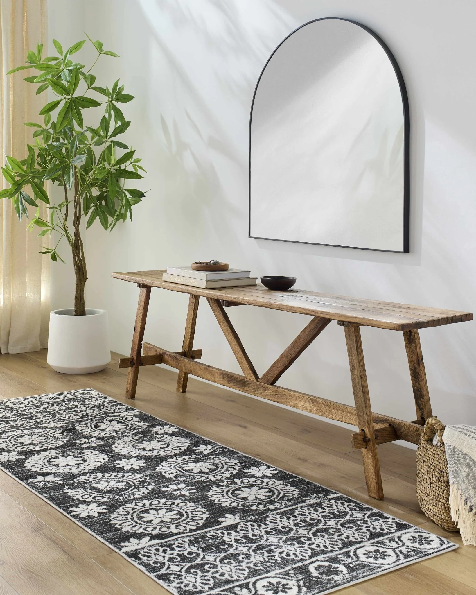 Traditional Charcoal and Ivory Low Pile Washable Area Rug - Image 17