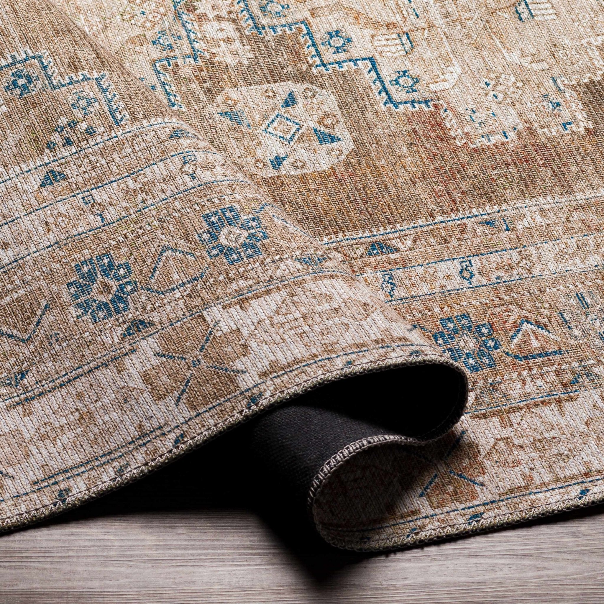 Earthy Turkish Design Dusty Sage And Cream Machine-Washable Rug - Image 10