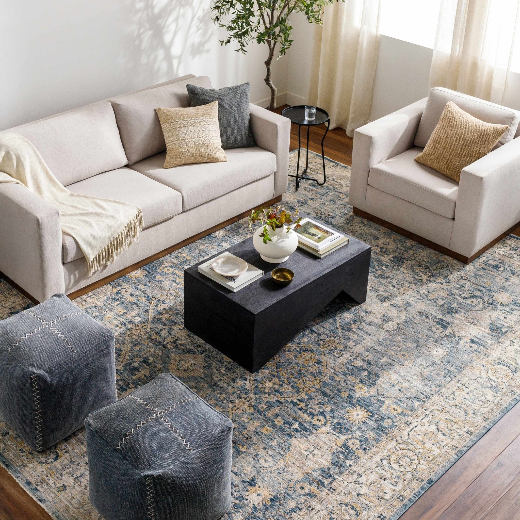 Traditional Blue And Beige Machine Woven Outdoor Area Rug - Image 11