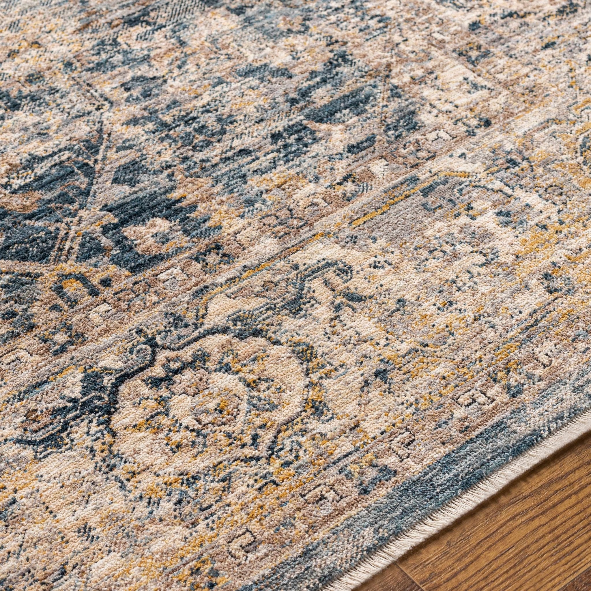 Traditional Blue And Beige Machine Woven Outdoor Area Rug - Image 4