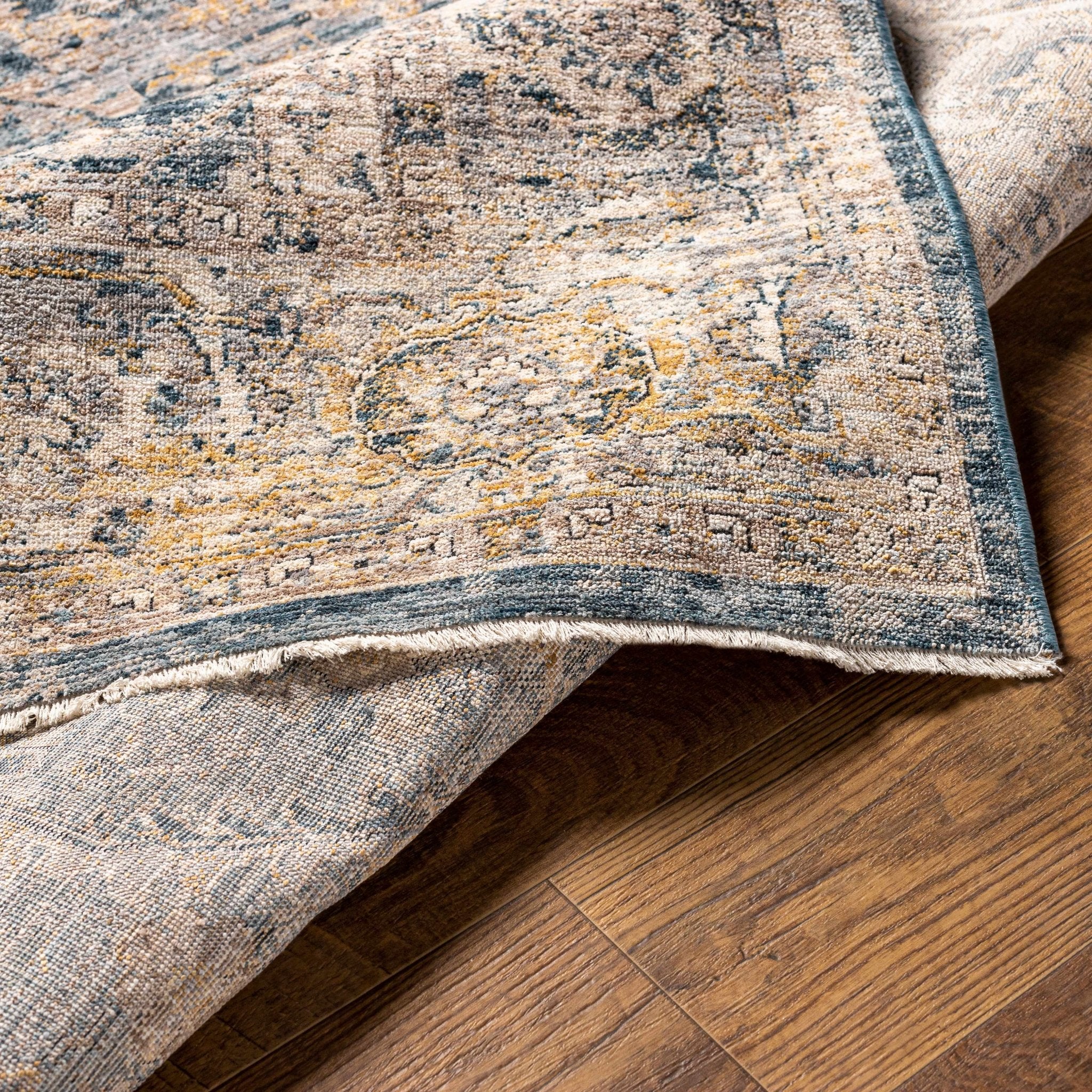 Traditional Blue And Beige Machine Woven Outdoor Area Rug - Image 5