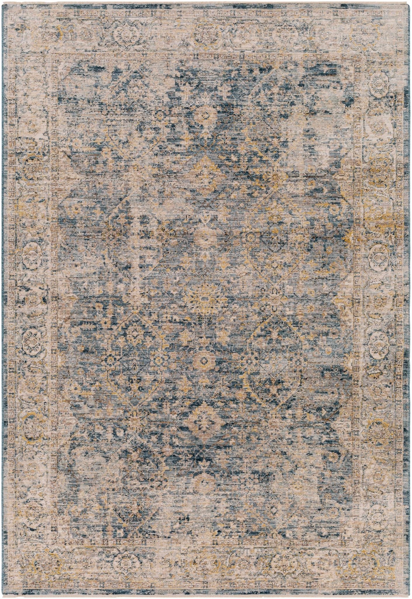 Traditional Blue And Beige Machine Woven Outdoor Area Rug - Image 6