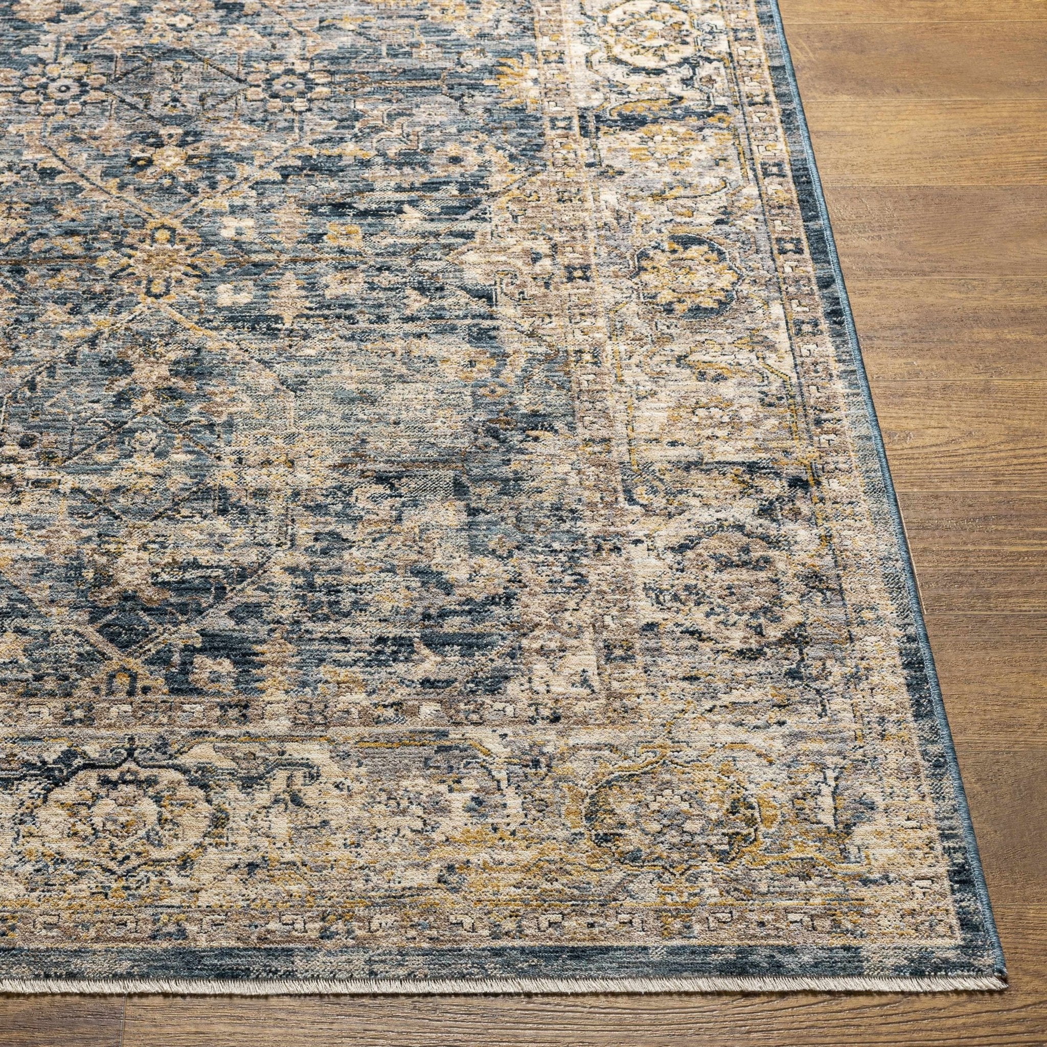 Traditional Blue And Beige Machine Woven Outdoor Area Rug - Image 7