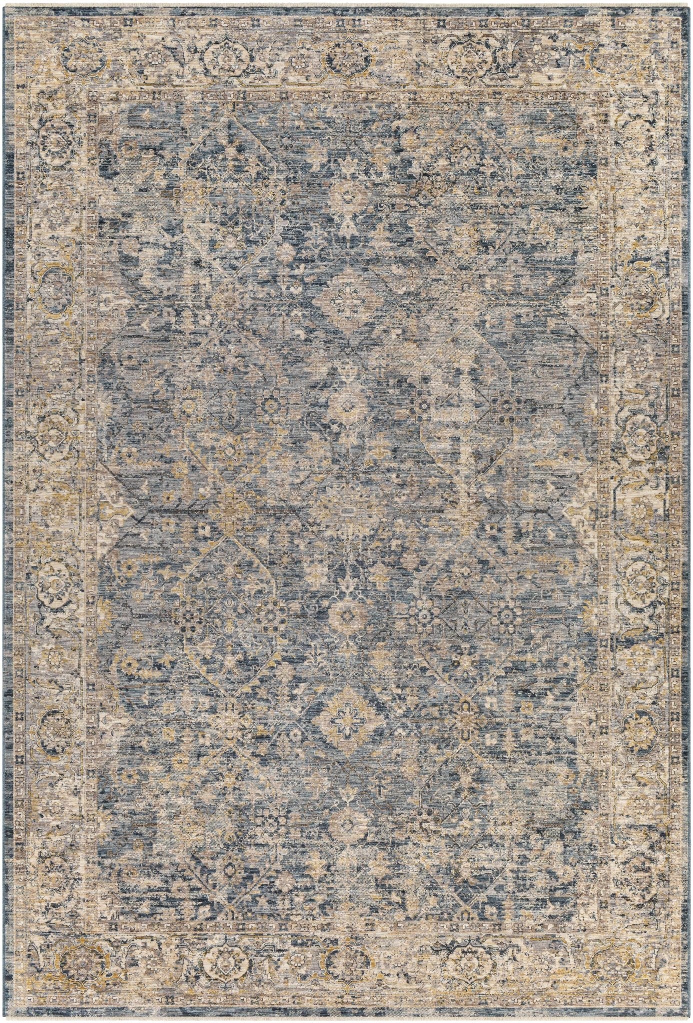 Traditional Blue And Beige Machine Woven Outdoor Area Rug - Image 9