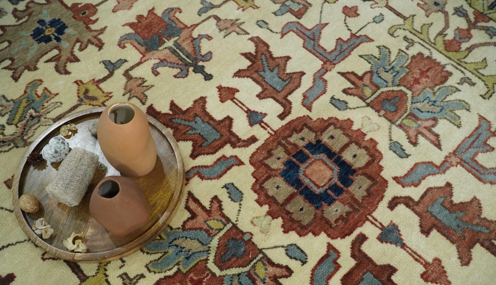 Traditional Floral Beige and Brown Vintage Style Hand knotted 8x10 wool Area Rug - Image 11