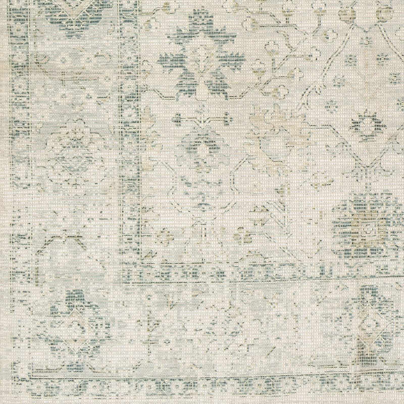 Traditional Floral Beige and Green Hand Woven Oriental area rug - Image 7