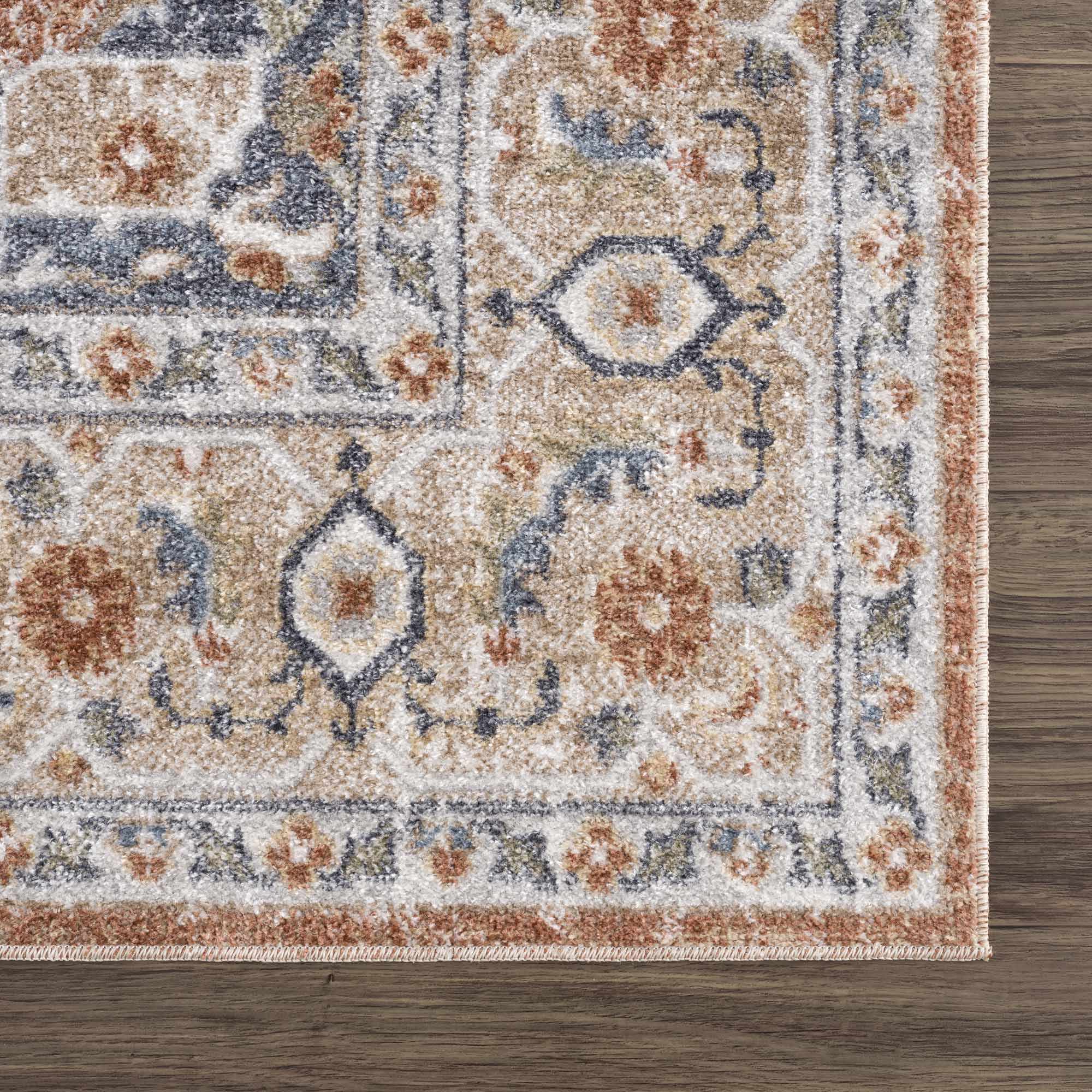 Traditional Camel, Brown and Charcoal Vintage Style Washable Multi Size Turkish Design Rug - Image 5