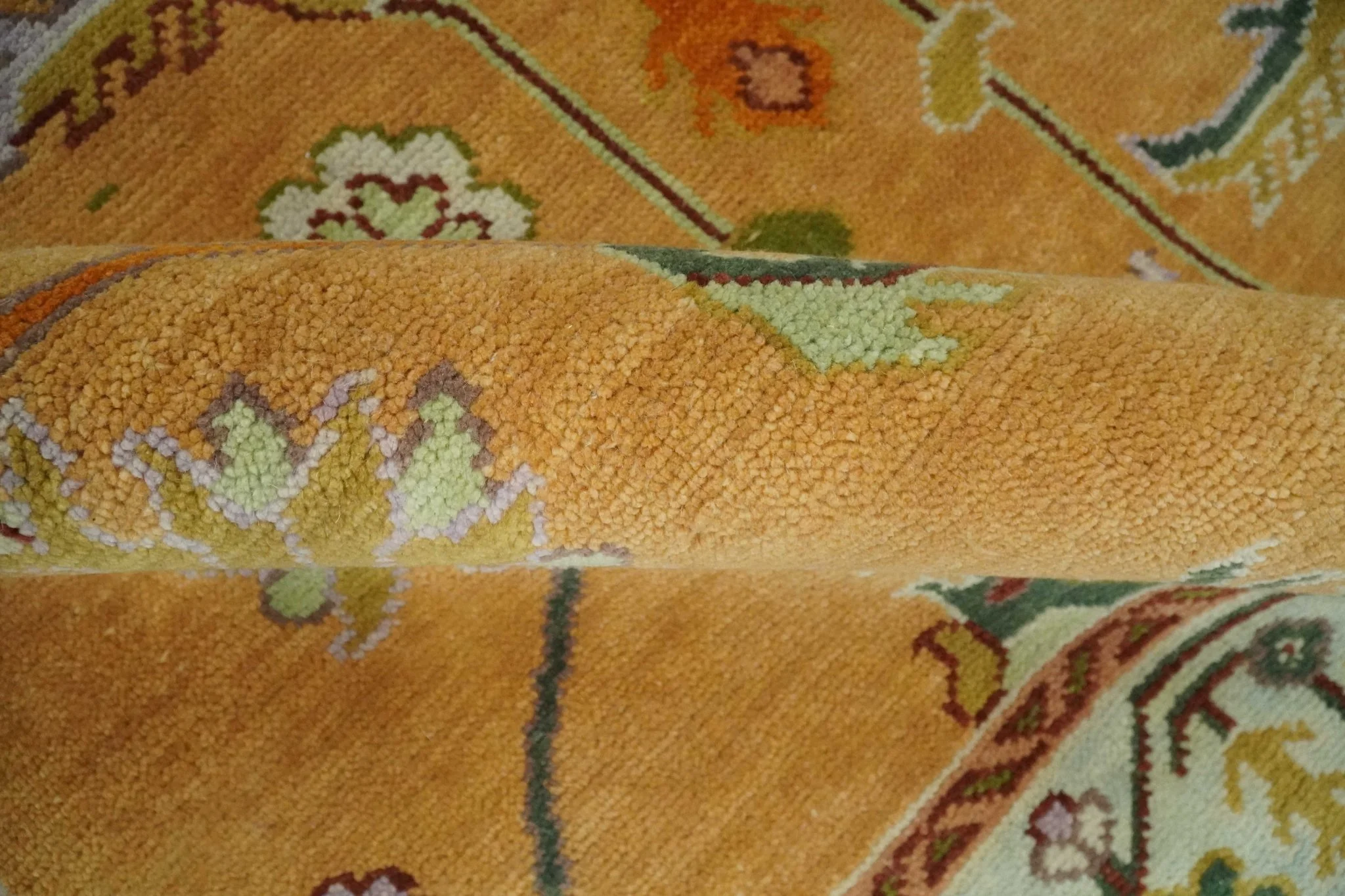 Custom Made Traditional Floral Dark Peach and Ivory Hand knotted Multi Size wool Area Rug - Image 7
