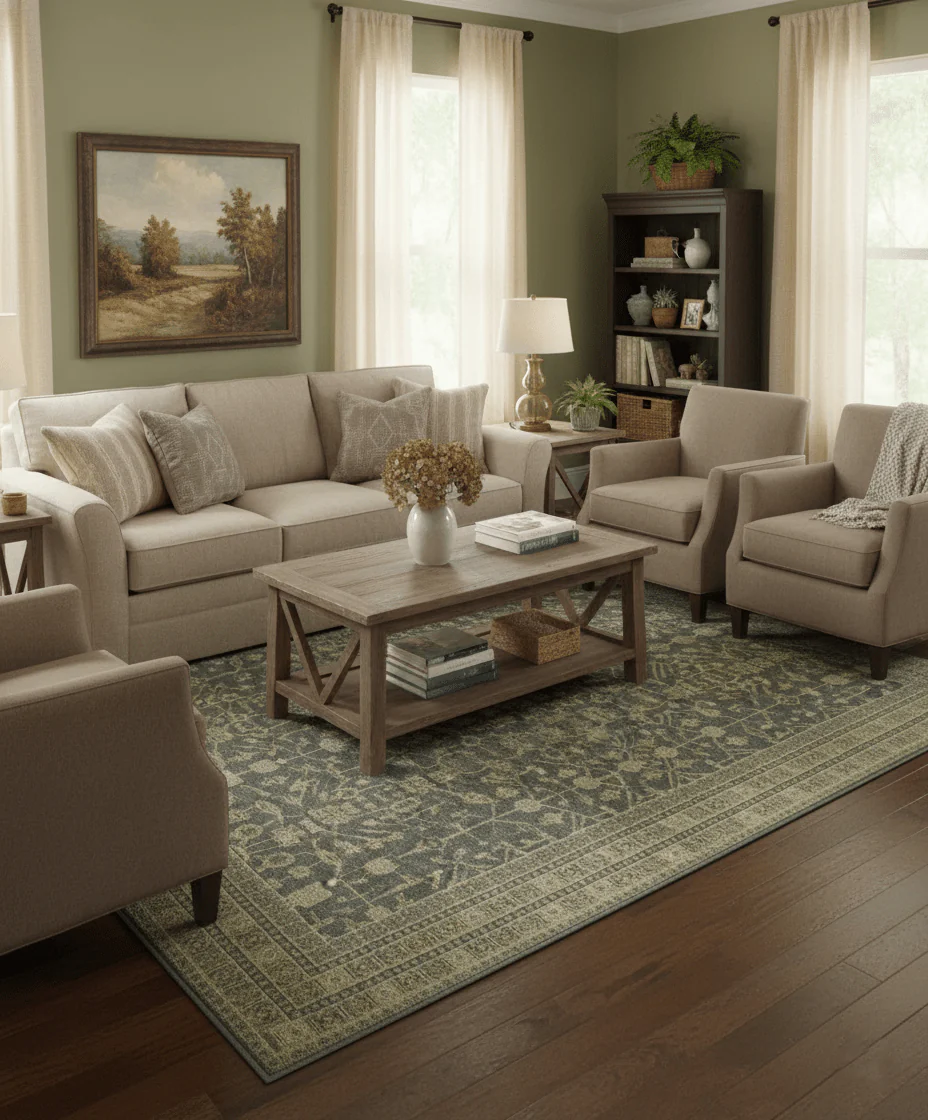Traditional Design Charcoal And Beige 9x12 Hand Knotted Wool Area Rug - Image 2