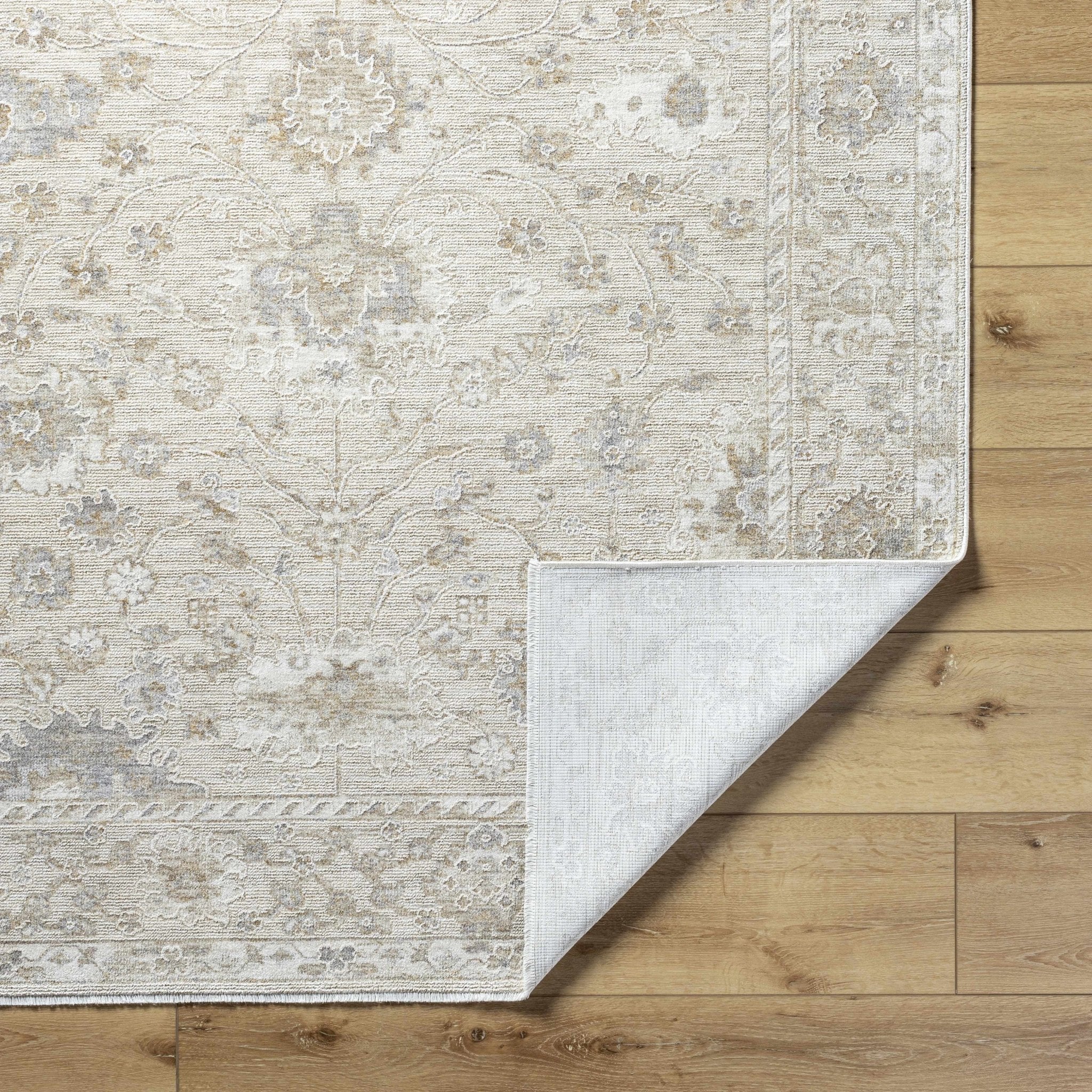Traditional Floral Design Silver contemporary Rug - Image 4