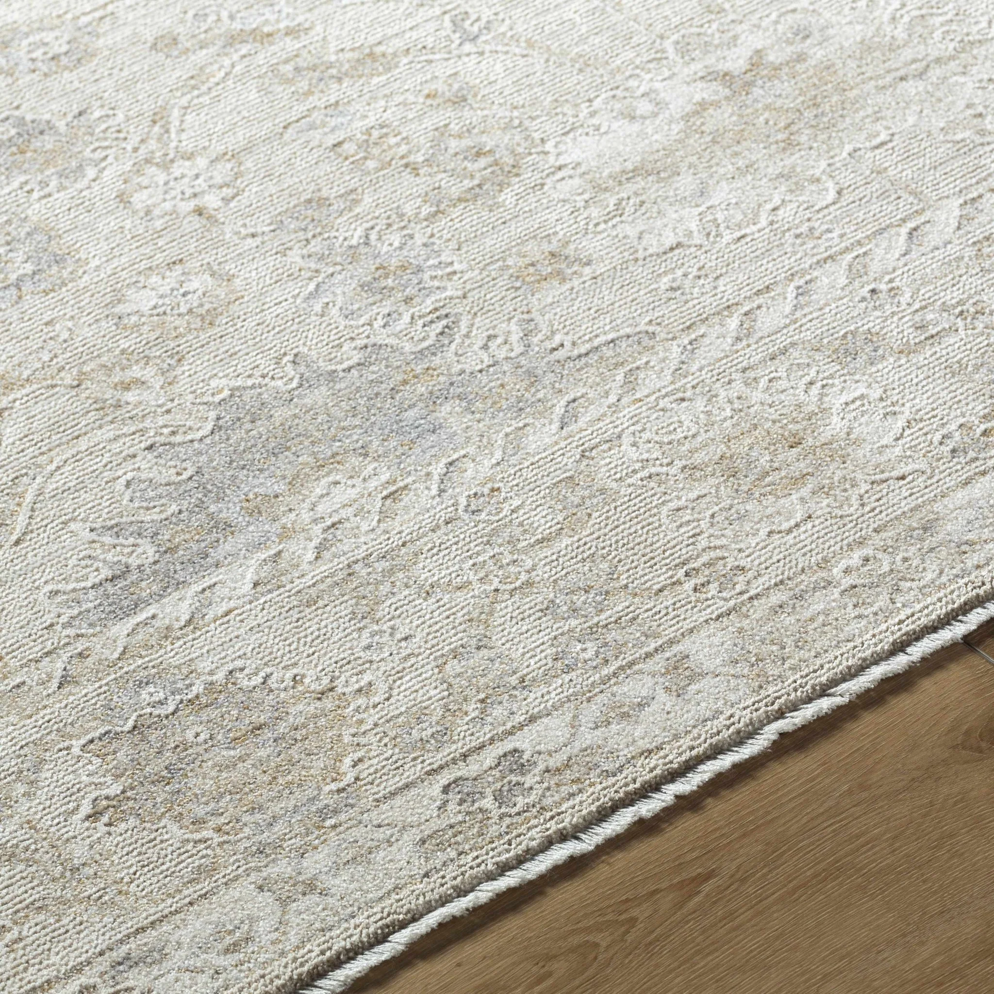 Traditional Floral Design Silver contemporary Rug - Image 5