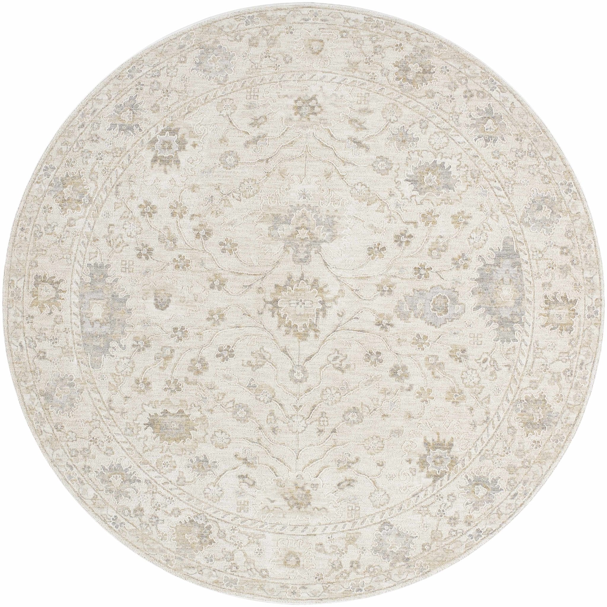 Traditional Floral Design Silver contemporary Rug - Image 8