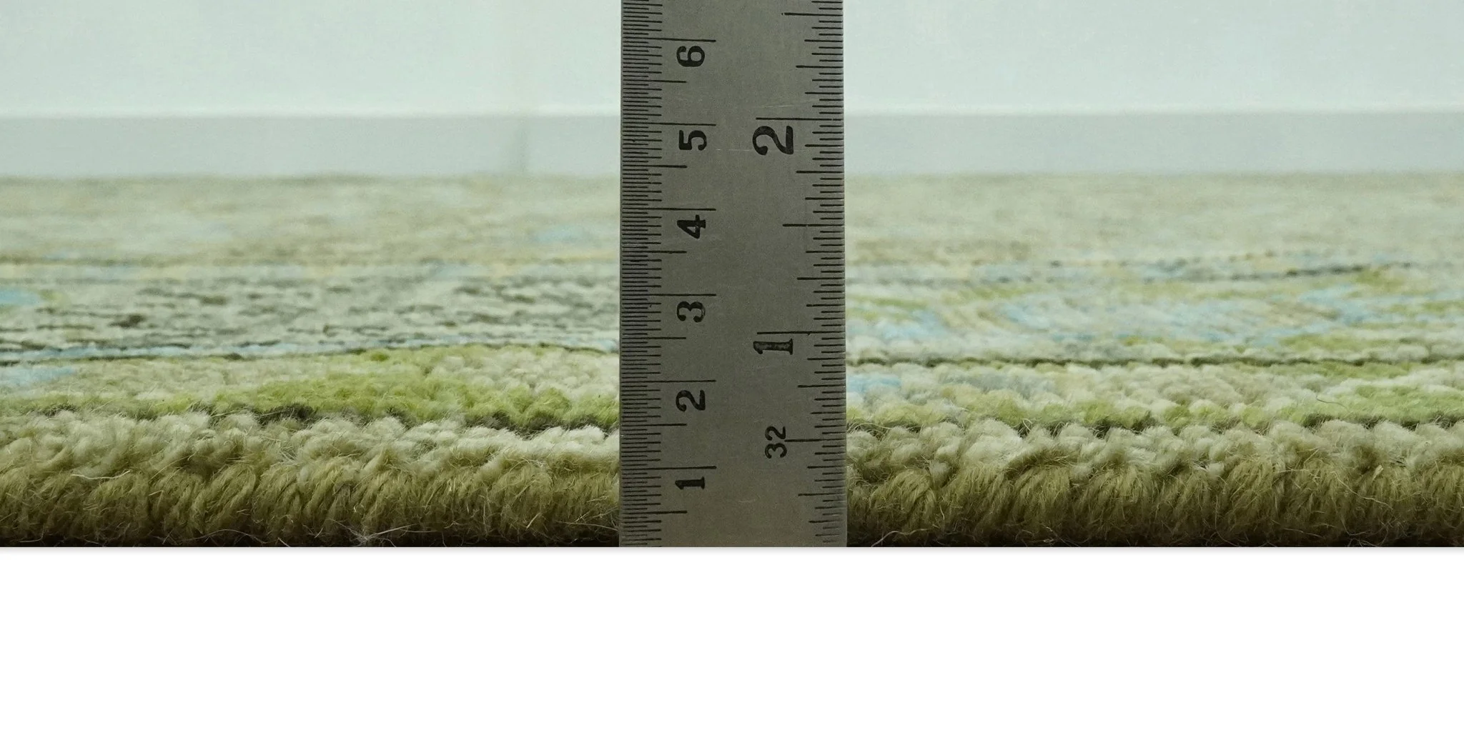 Custom Made Traditional Floral Green and Aqua Hand Knotted wool area rug - Image 8
