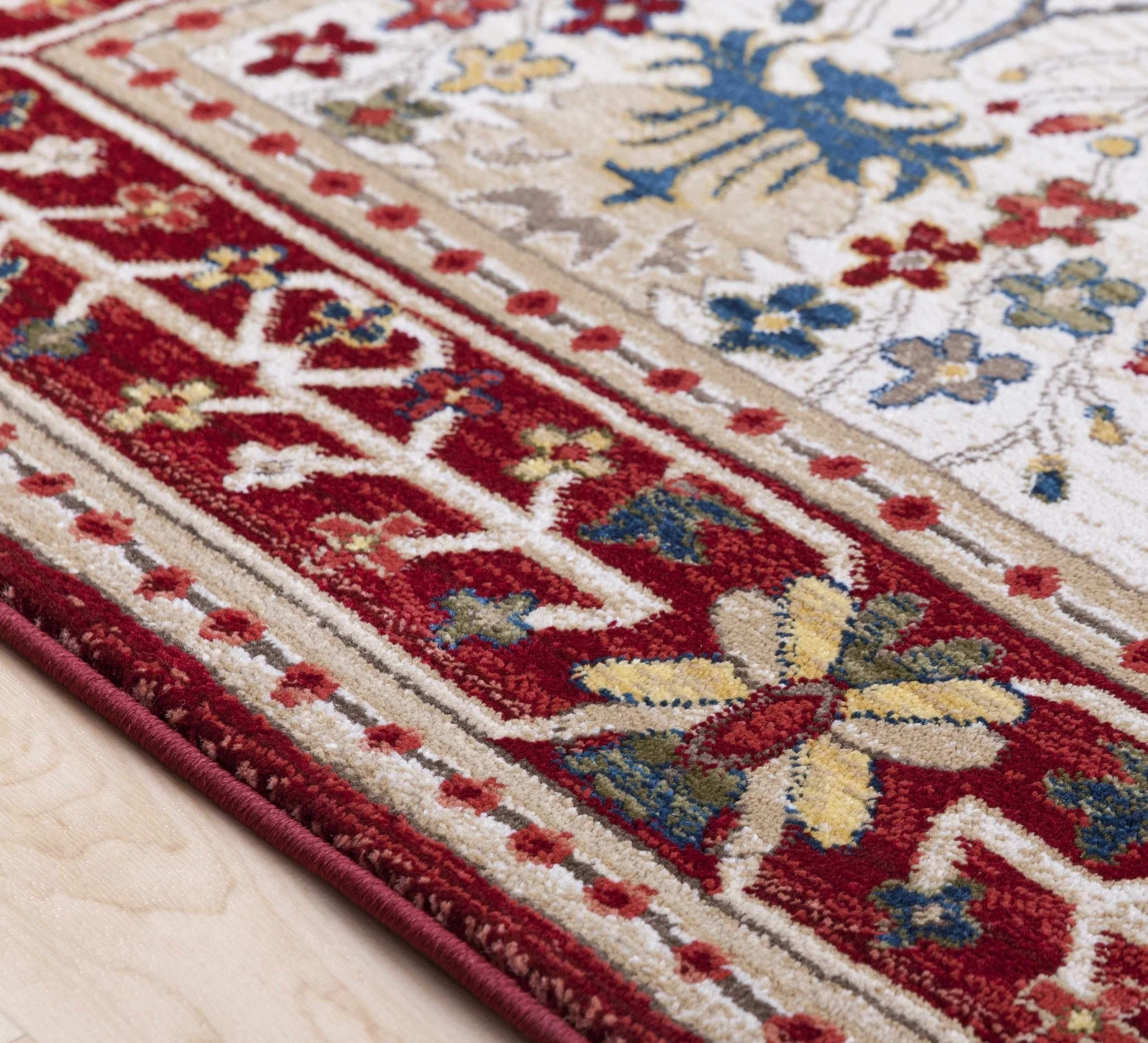 Traditional Floral Ivory, Rust and Beige Oriental Oushak area rug - Image 8