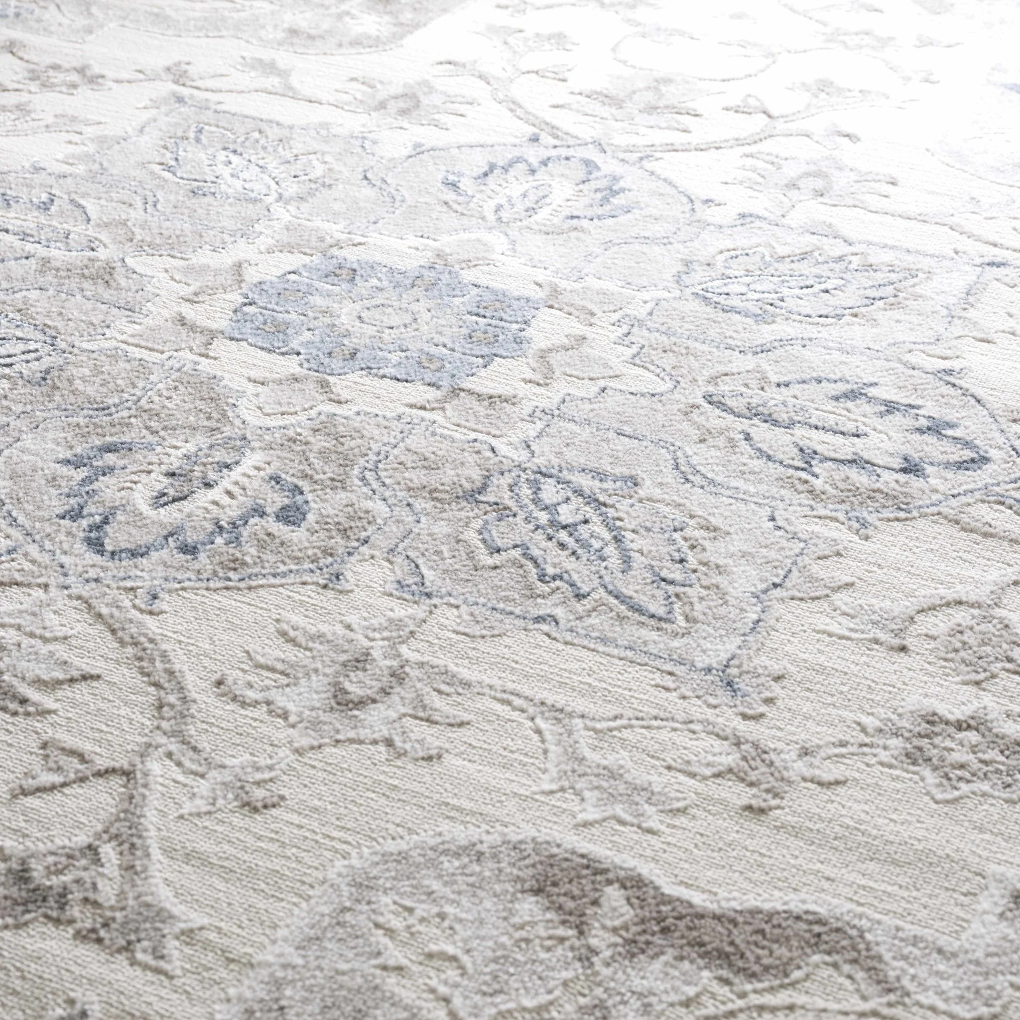 Traditional Medallion Beige, Brown and Blue Area Rug - Image 11
