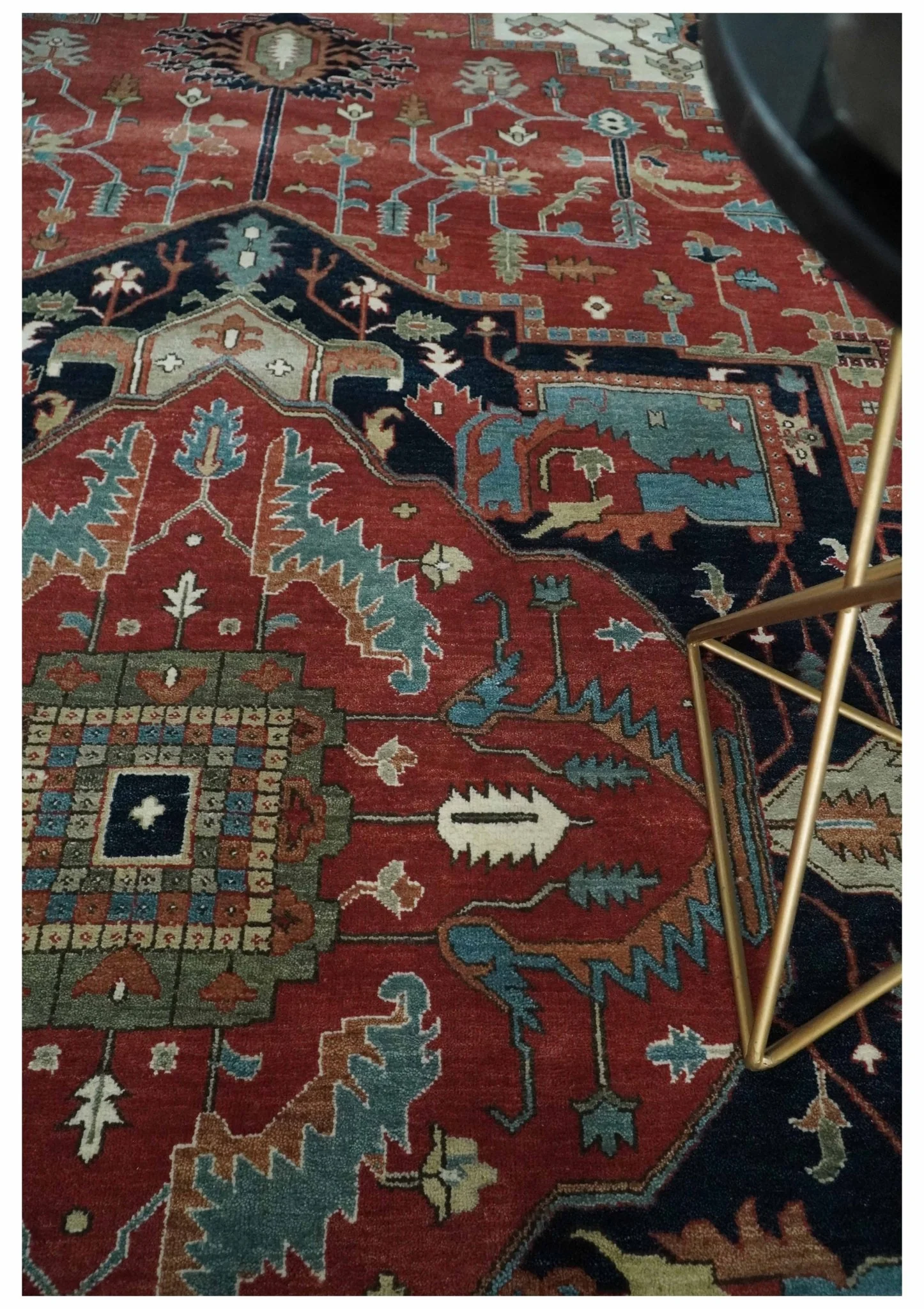 Traditional 9.11x13.8 Hand knotted Premium Fine Brown, Black and Ivory wool Area Rug - Image 2
