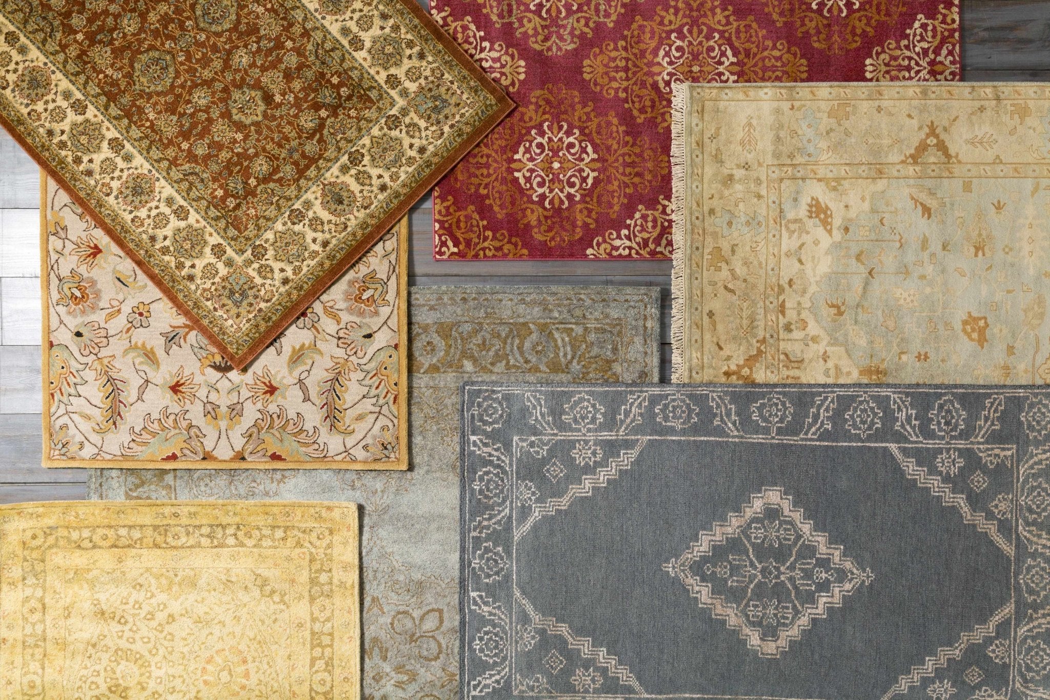 Traditional Floral Tan And Off White Hand Tufted Wool Area Rug - Image 4