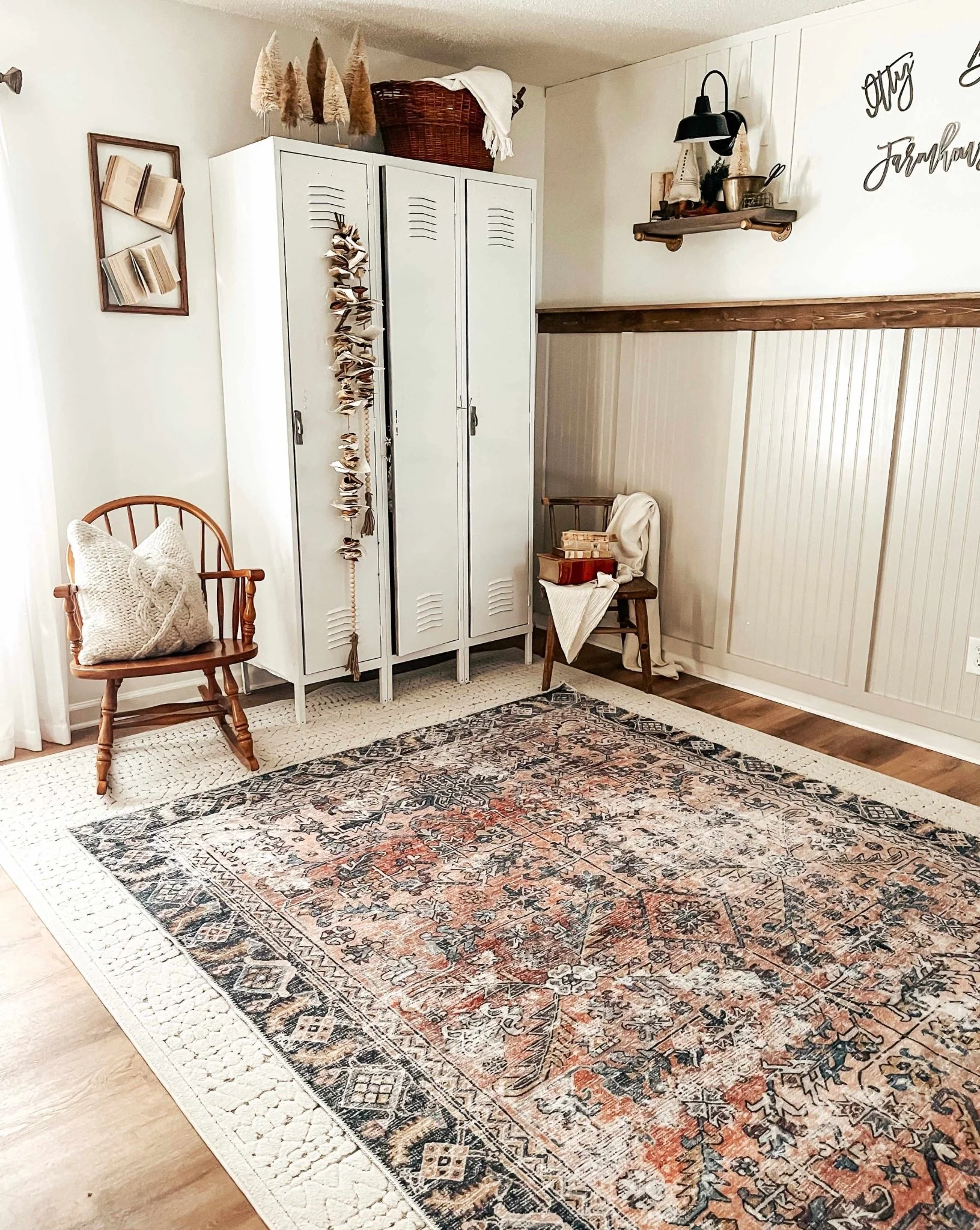 Traditional Vintage Style Turkish Machine Rust, Ivory and Black Machine Washable Area Rug - Image 2