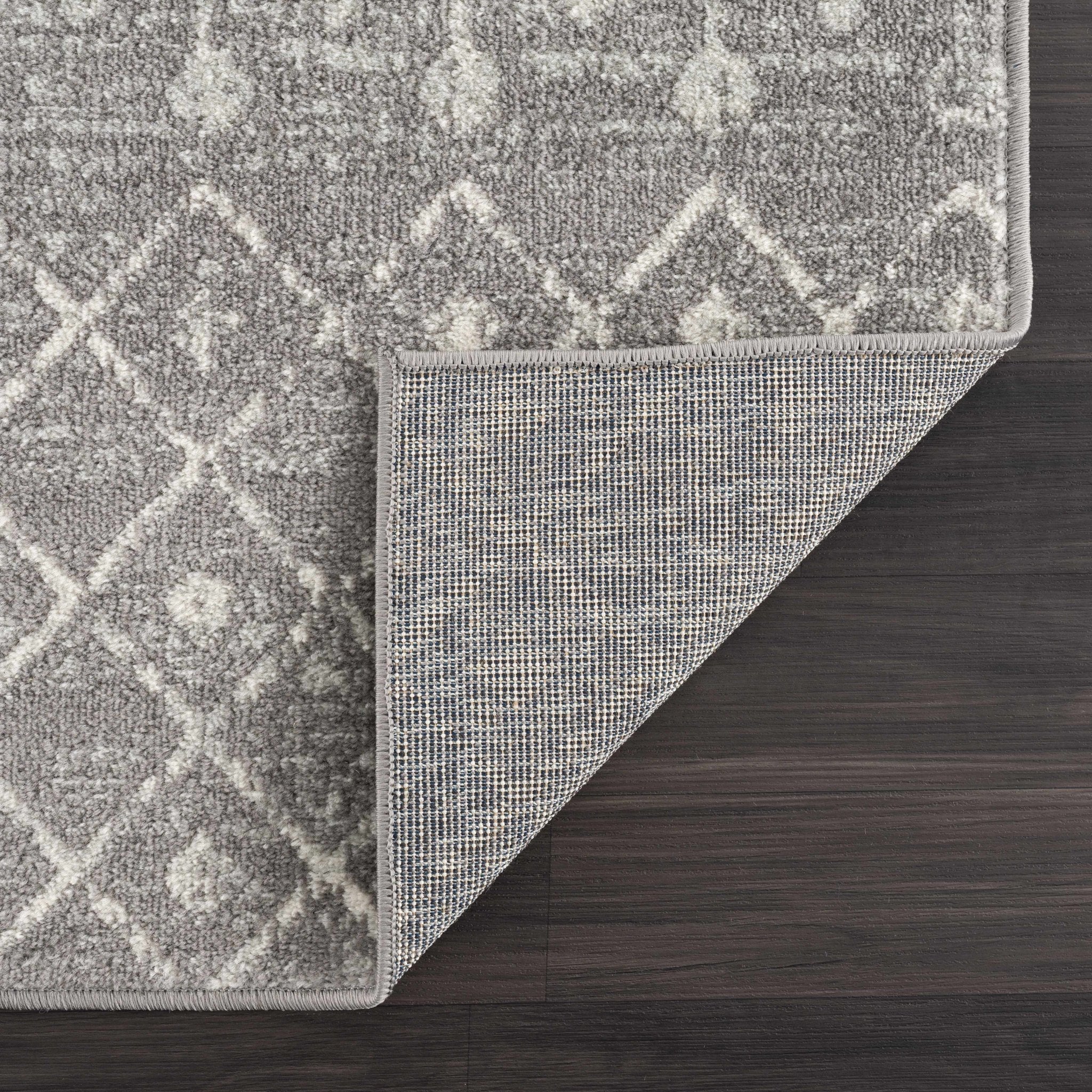 Traditional Gray and Beige low pile Tribal Trellis indoor Area Rug - Image 5