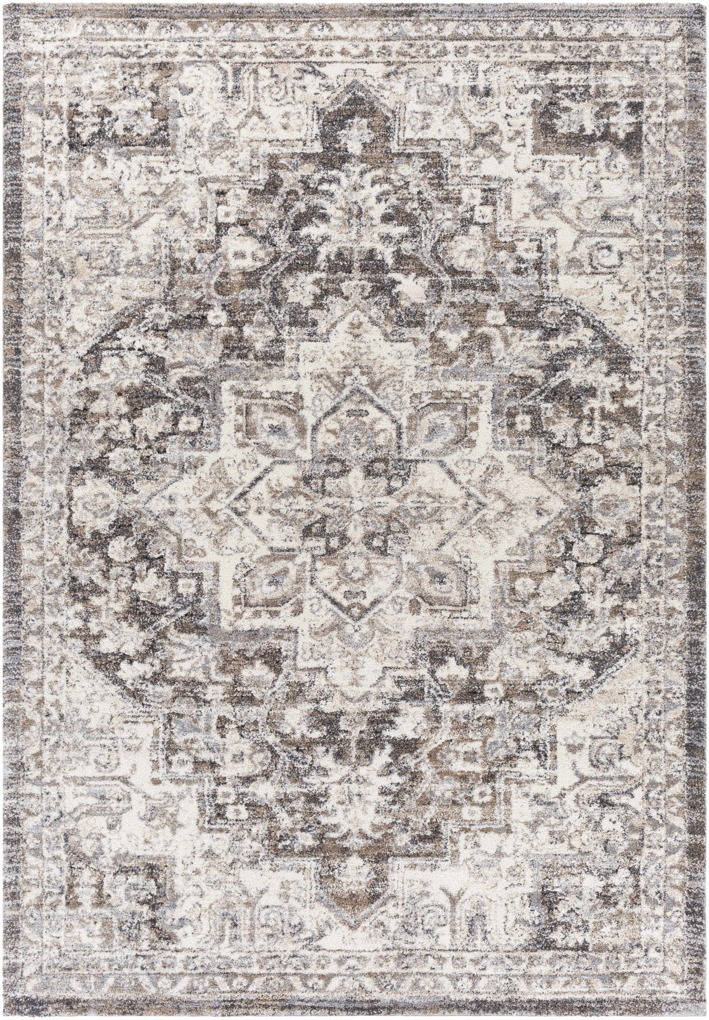 Traditional Gray And Beige Rug - Image 2