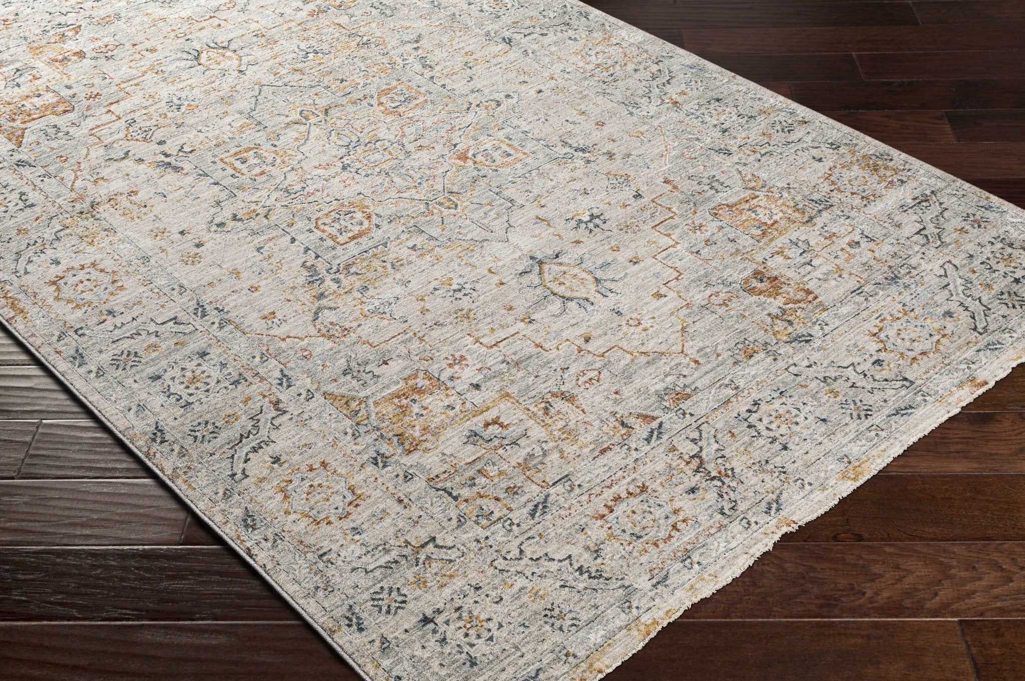 Traditional Gray And Beige Rug - Image 10
