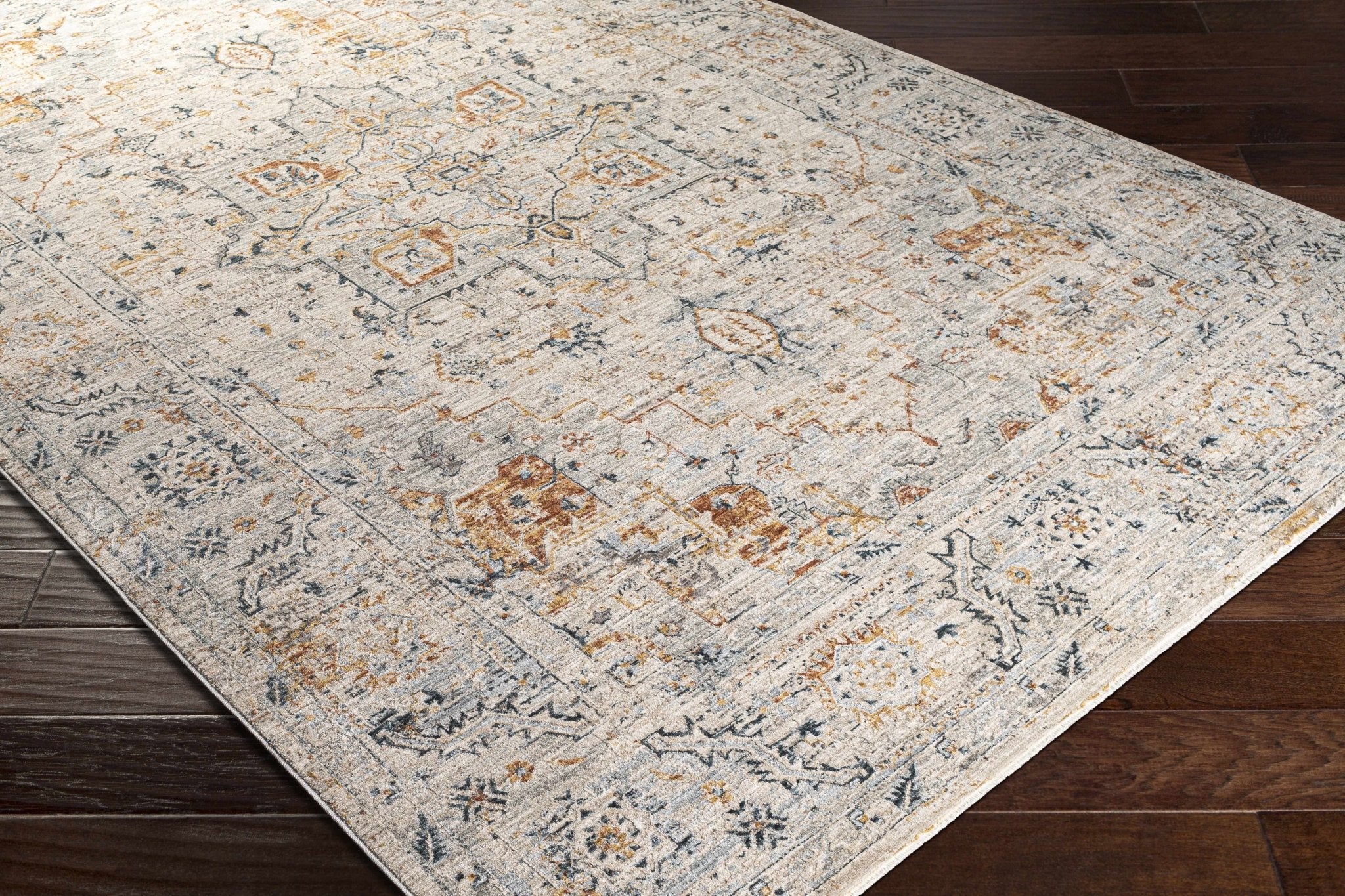 Traditional Gray And Beige Rug - Image 12