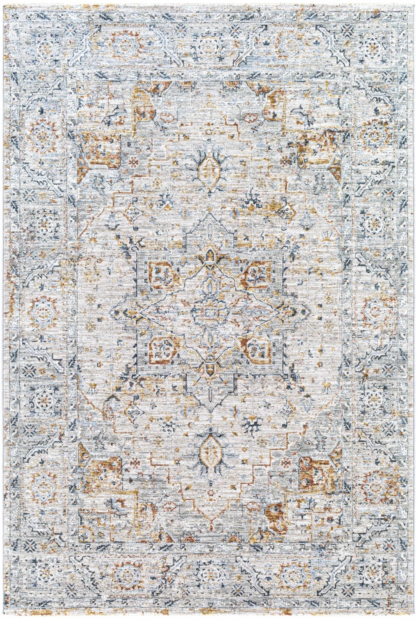 Traditional Gray And Beige Rug - Image 2