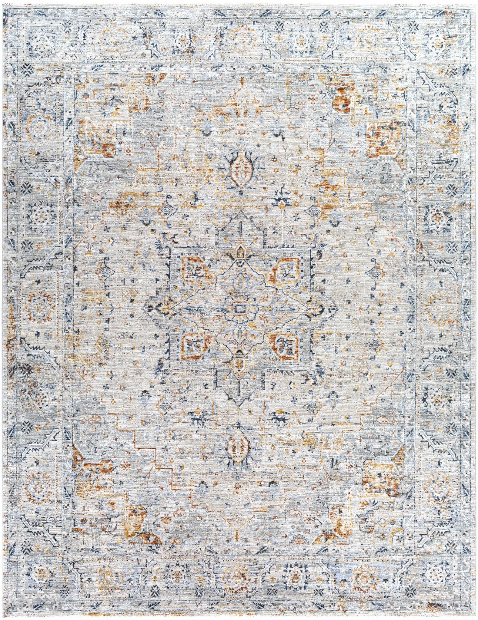 Traditional Gray And Beige Rug - Image 7