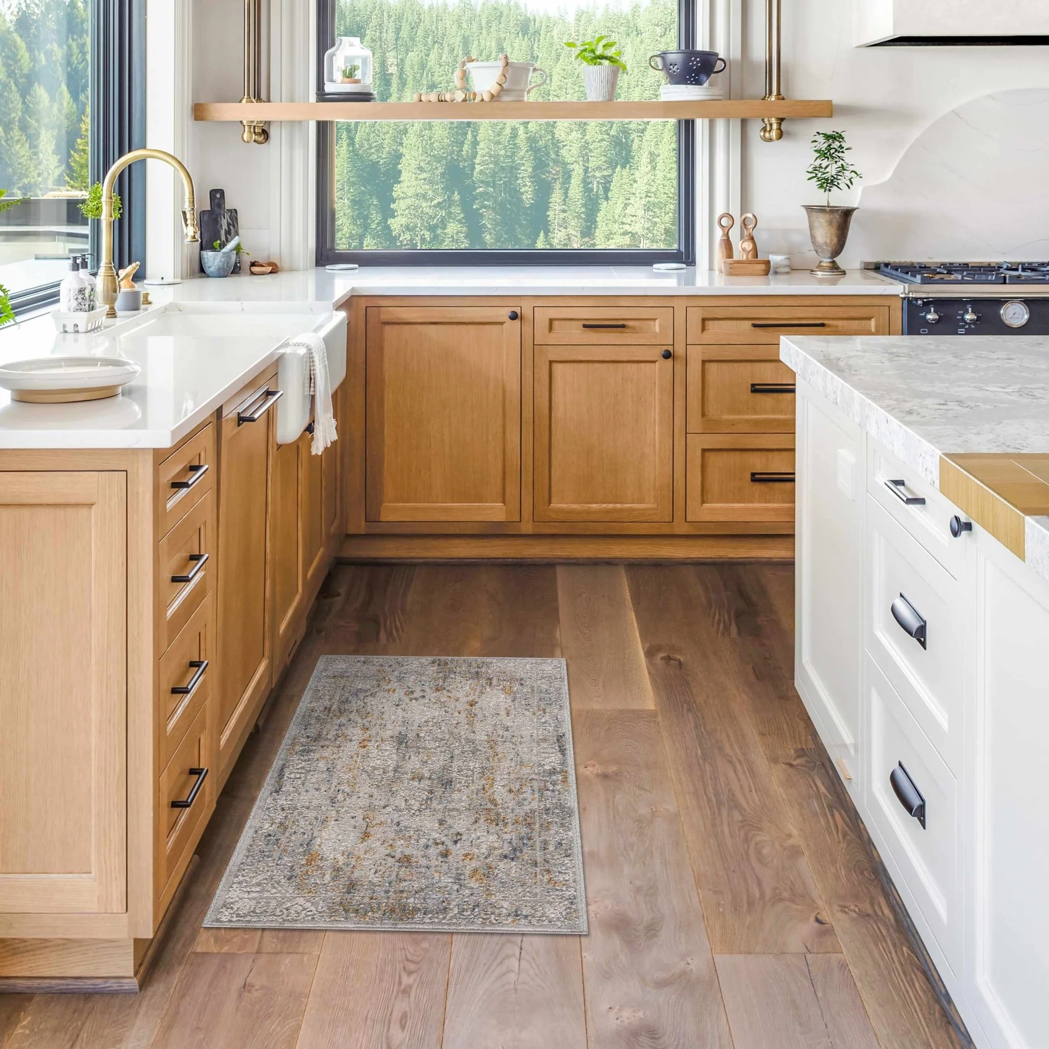 Traditional Gray And Mustard Area Rug - Image 8
