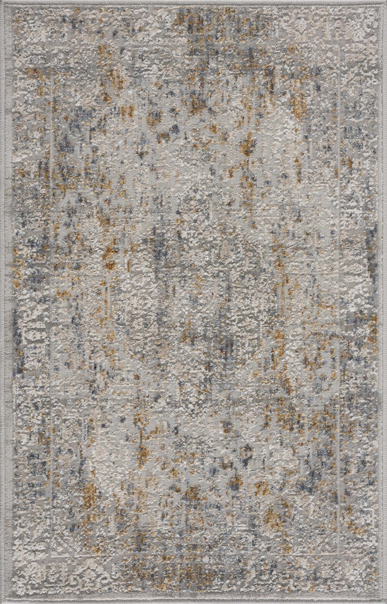 Traditional Gray And Mustard Area Rug - Image 9
