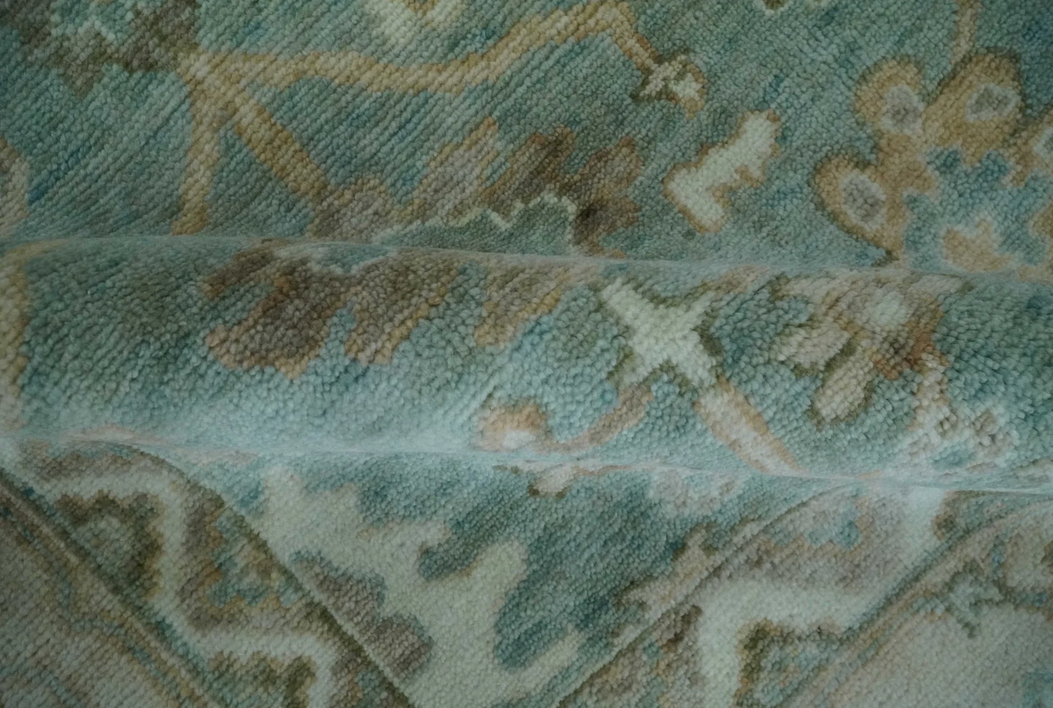 Custom Made Traditional Aqua and Silver Antique Style Multi size Hand knotted Wool Area Rug - Image 8