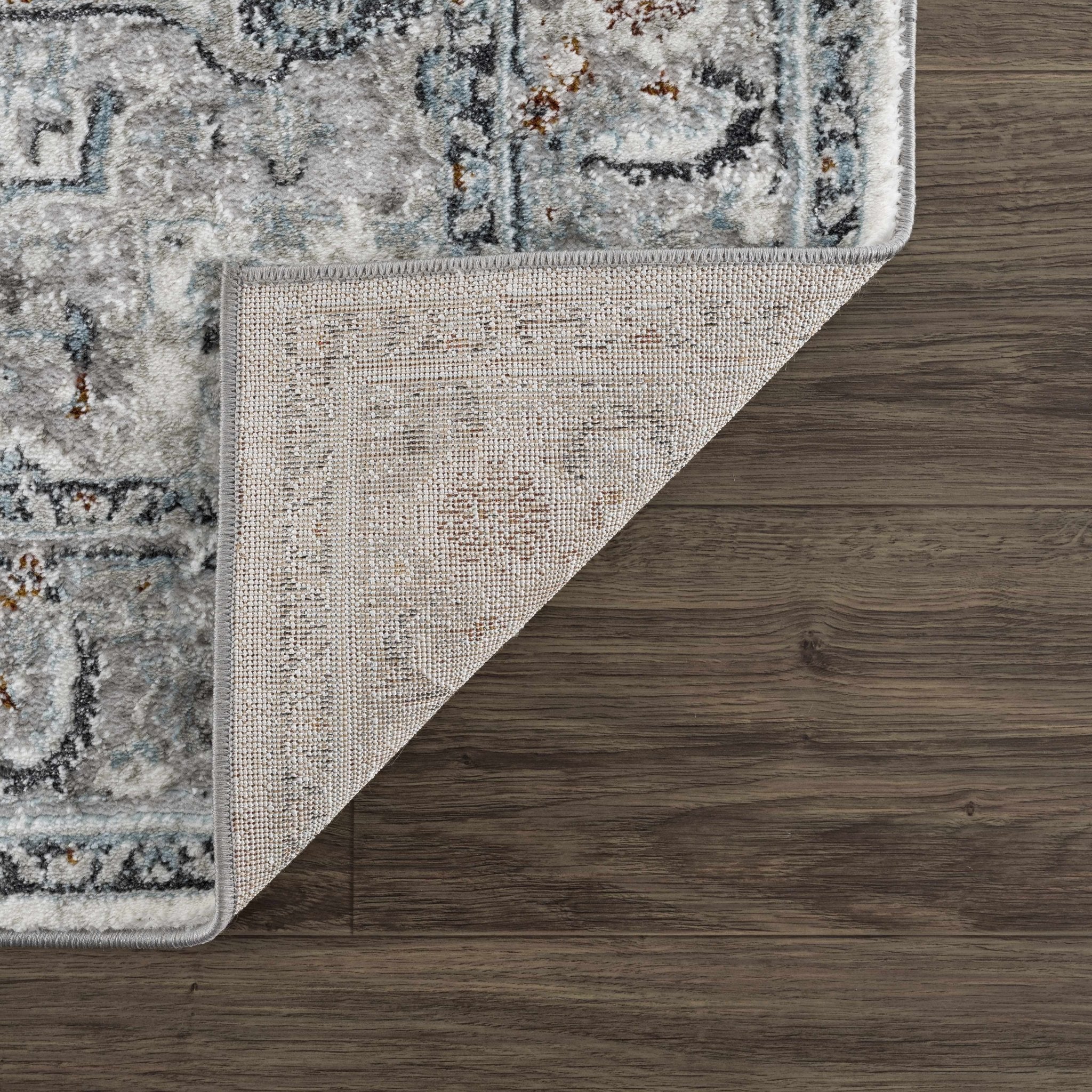 Antique Style Traditional Turkish Design Gray, Charcoal, Teal and Brown Area Rug - Image 3