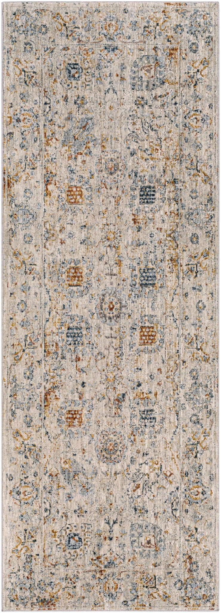 Traditional Design Beige Oushak Machine Woven Rug - Image 13