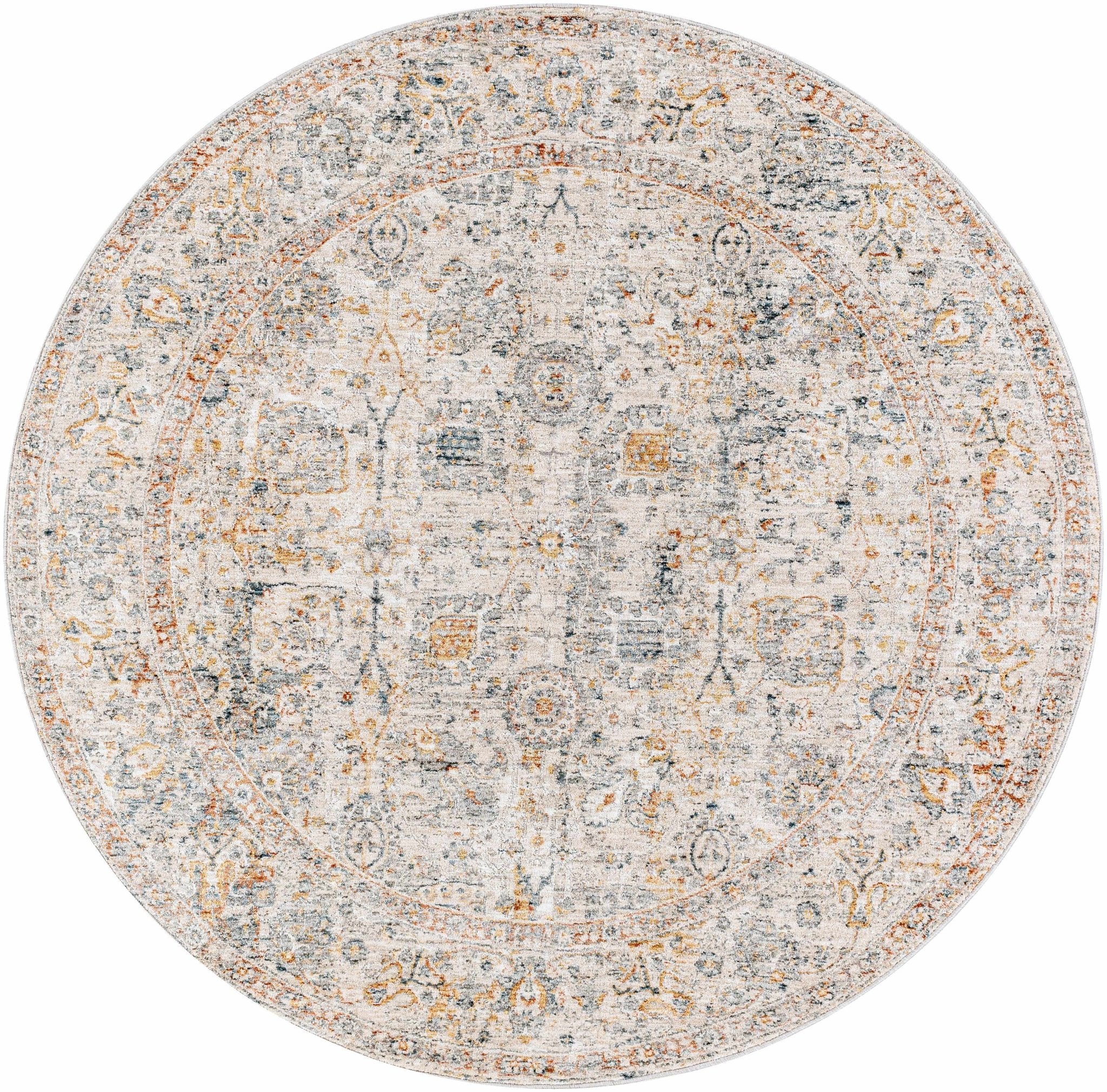 Traditional Design Beige Oushak Machine Woven Rug - Image 14