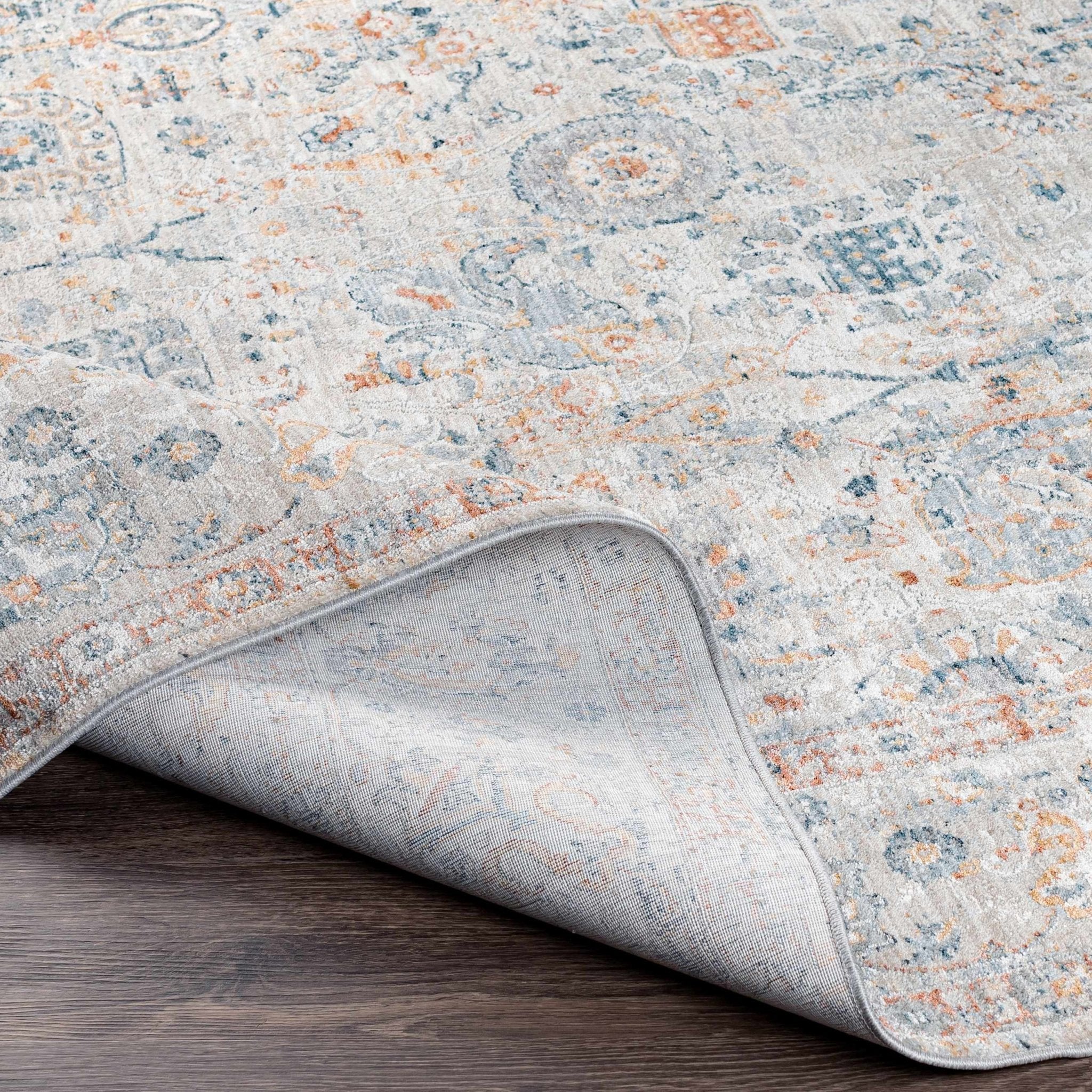 Traditional Design Beige Oushak Machine Woven Rug - Image 5