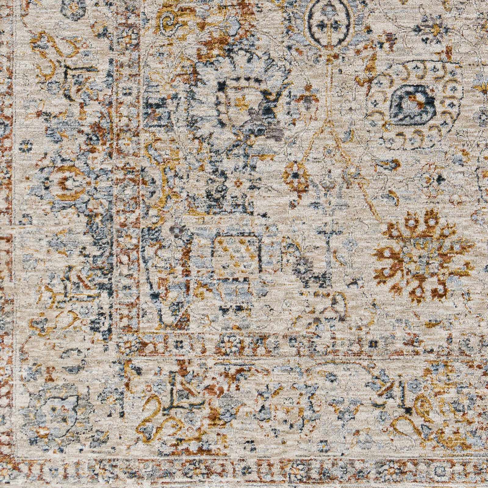 Traditional Design Beige Oushak Machine Woven Rug - Image 7