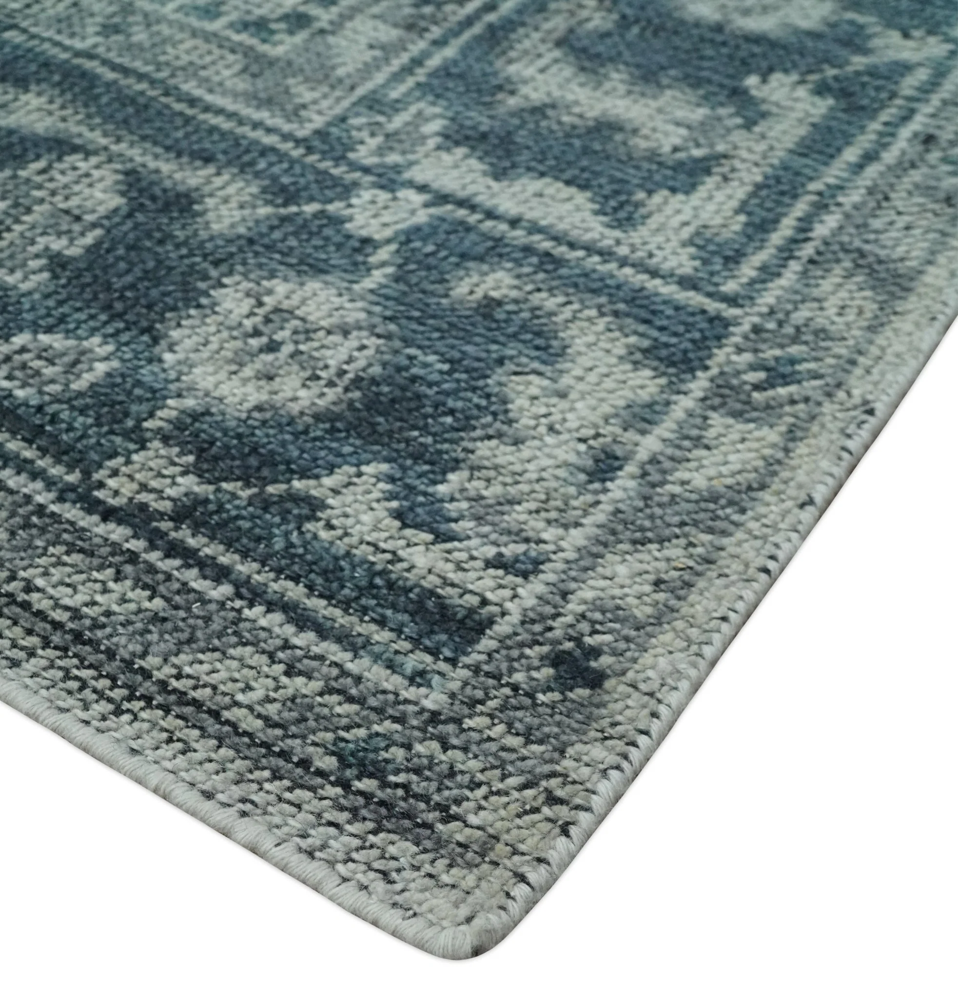 Vintage Style Distressed Traditional Hand Knotted Serapi Silver and Gray Multi Size Area Rug - Image 6