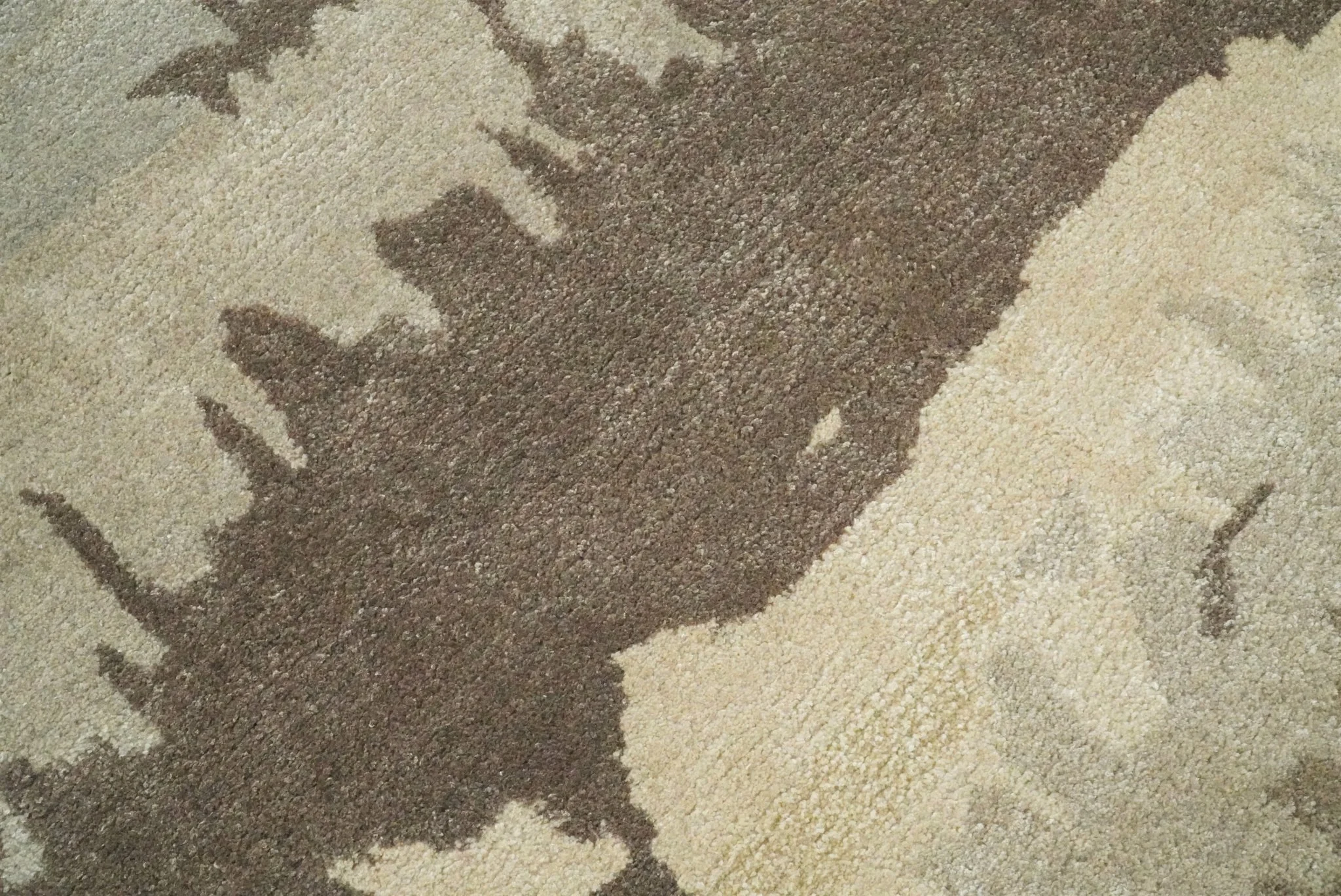 5x8 Modern Abstract Handmade Brown and Blue fine Wool art silk  Area Rug - Image 2