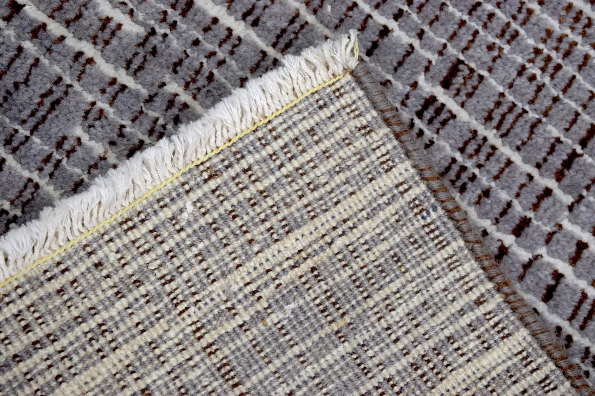 Blue and Silver Traditional Handmade Wool & Viscose 2x3 Area Rug | TRD154523 - Image 6